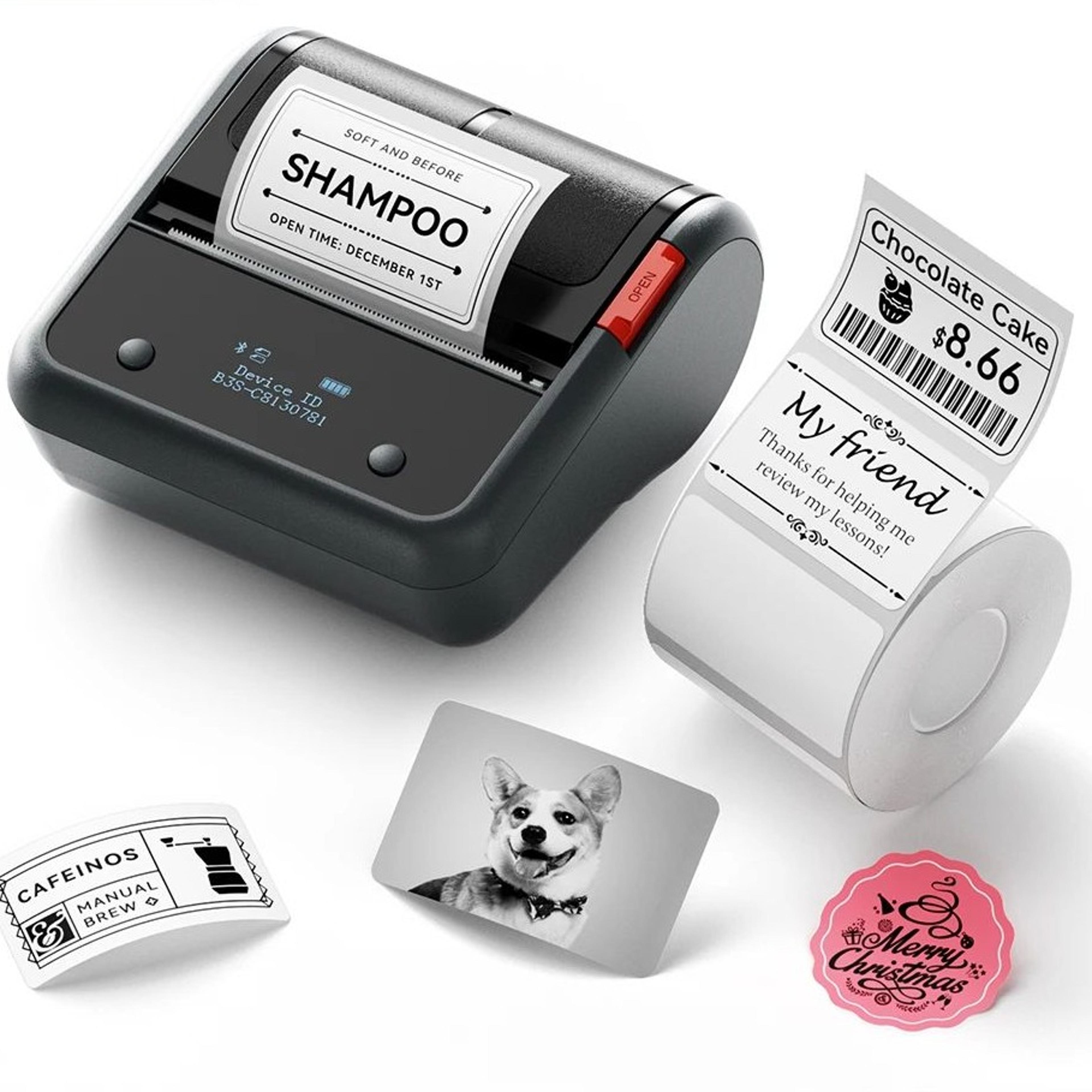 wireless 3 inch thermal label printer for barcode stickers and business organization