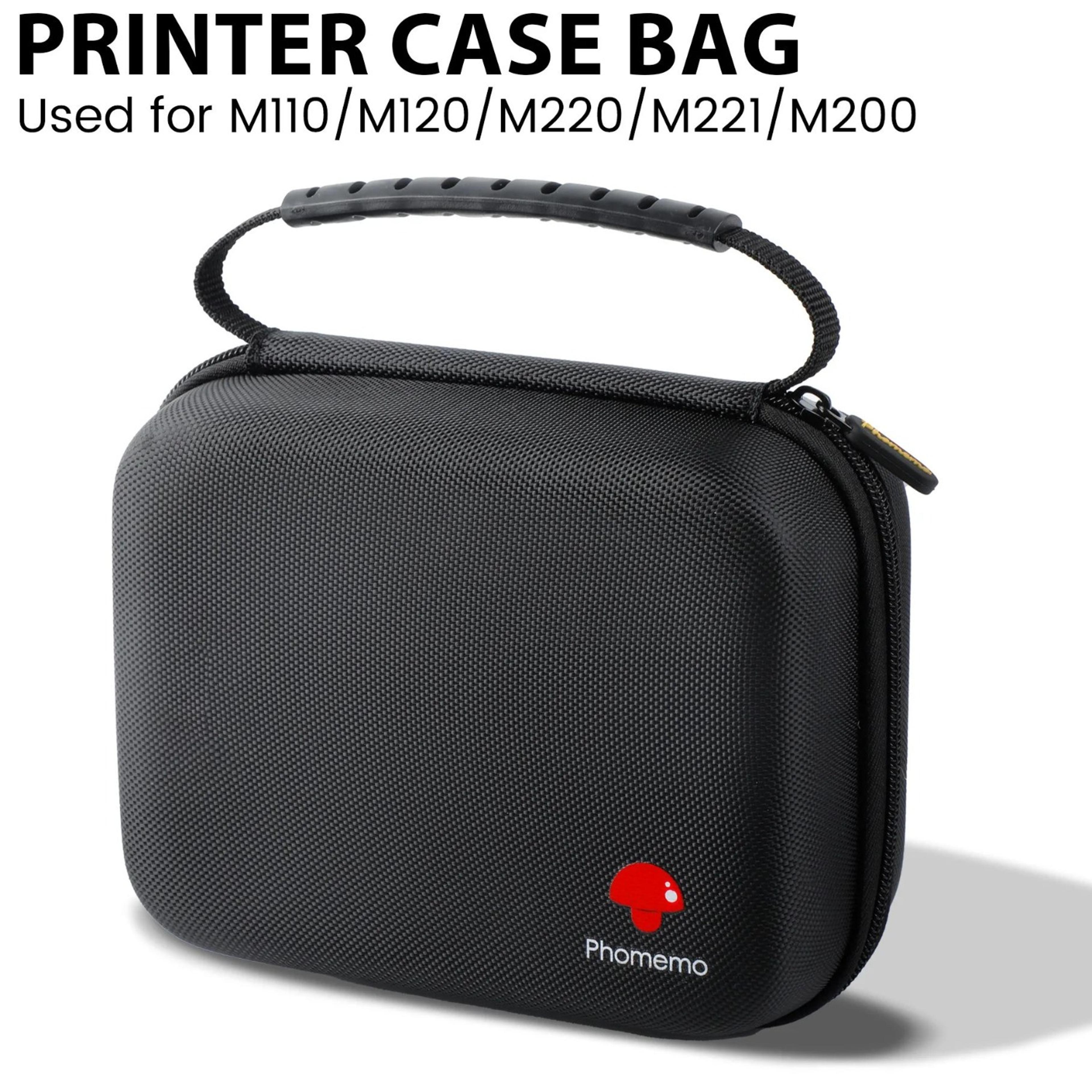 portable label printer carrying case with protective storage and mesh pocket