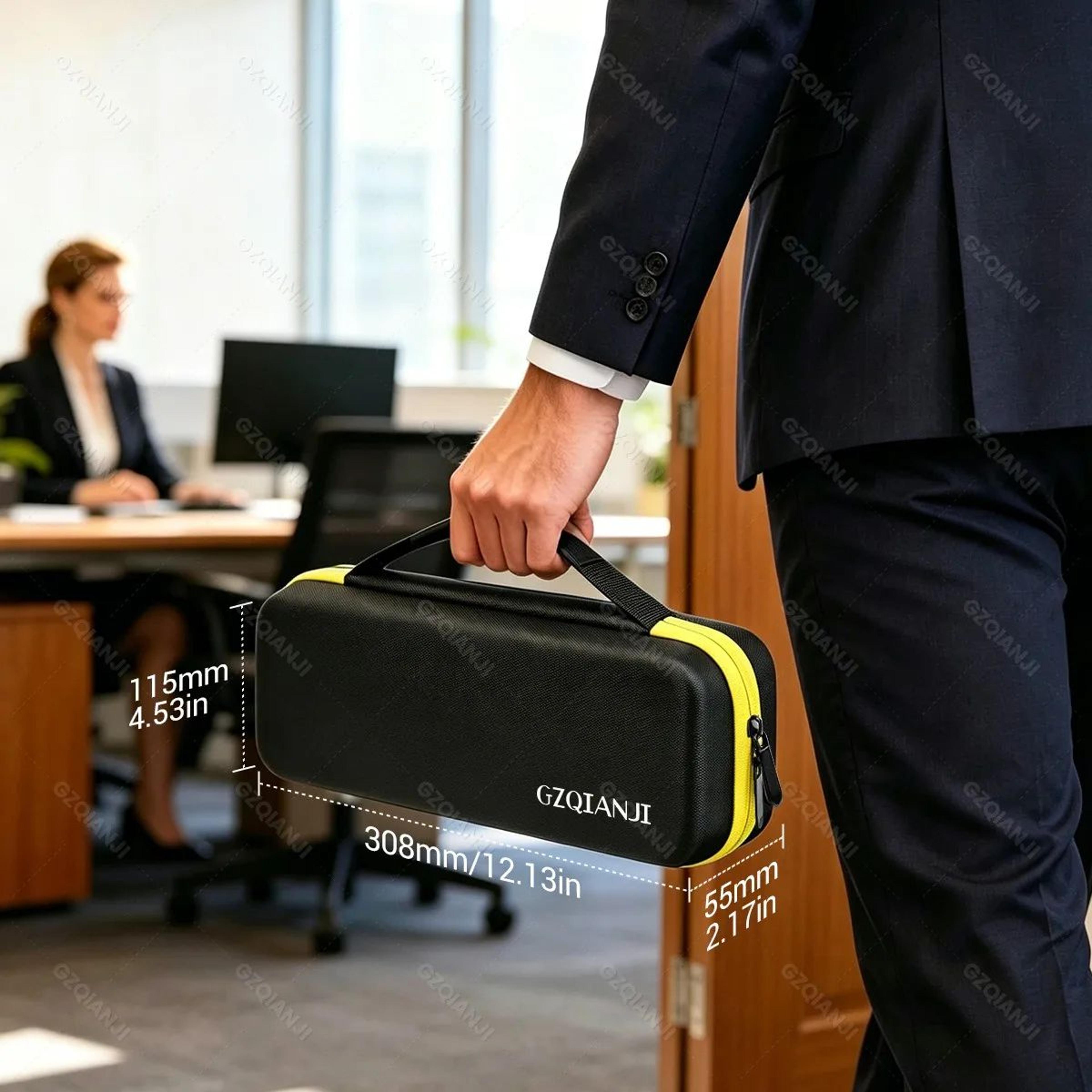 a4 portable thermal printer protective carrying case with zipper and paper roll storage