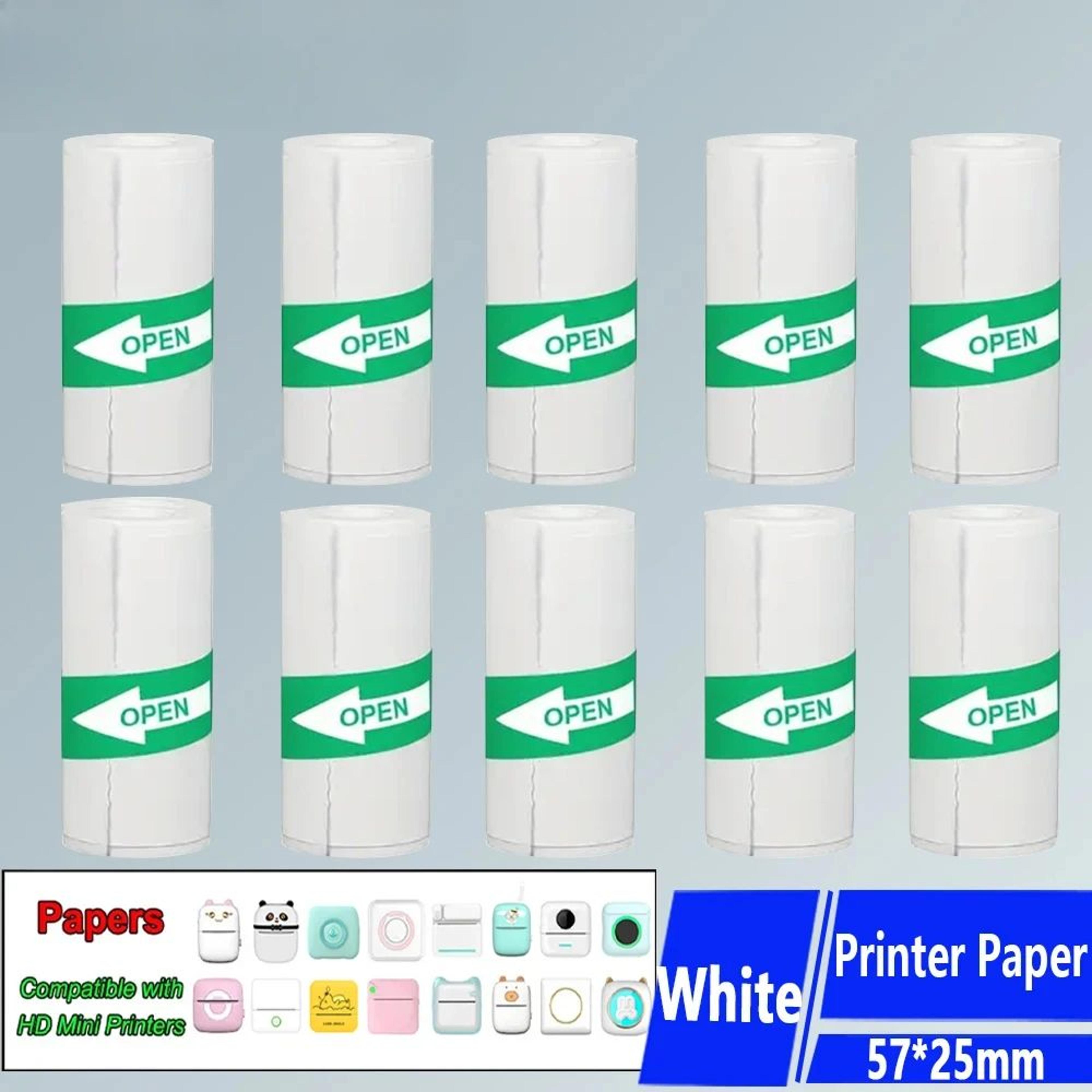 10 rolls white self-adhesive thermal sticker paper 57mm for mini photo printers