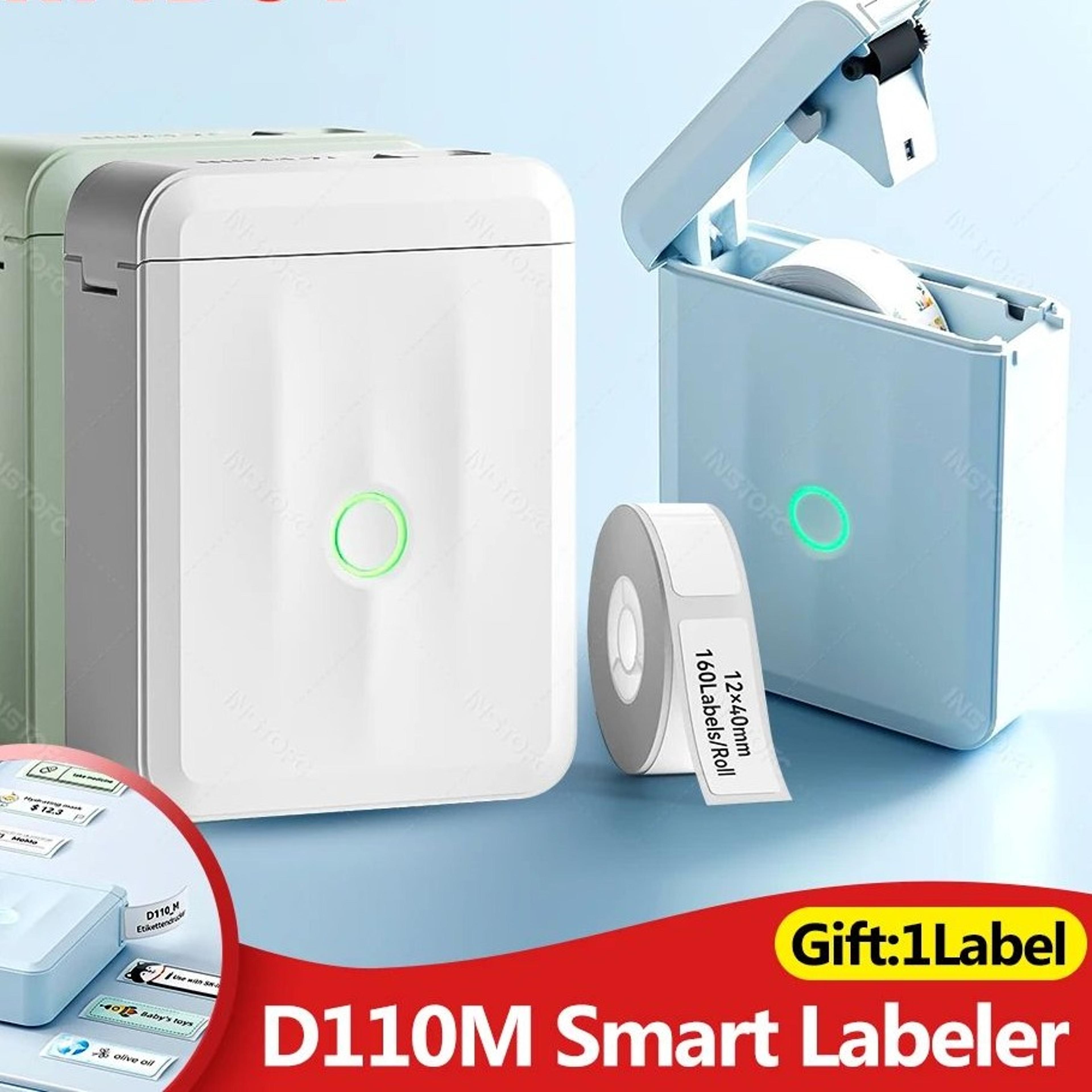 d110m portable bluetooth thermal label maker with smart app control for home and office