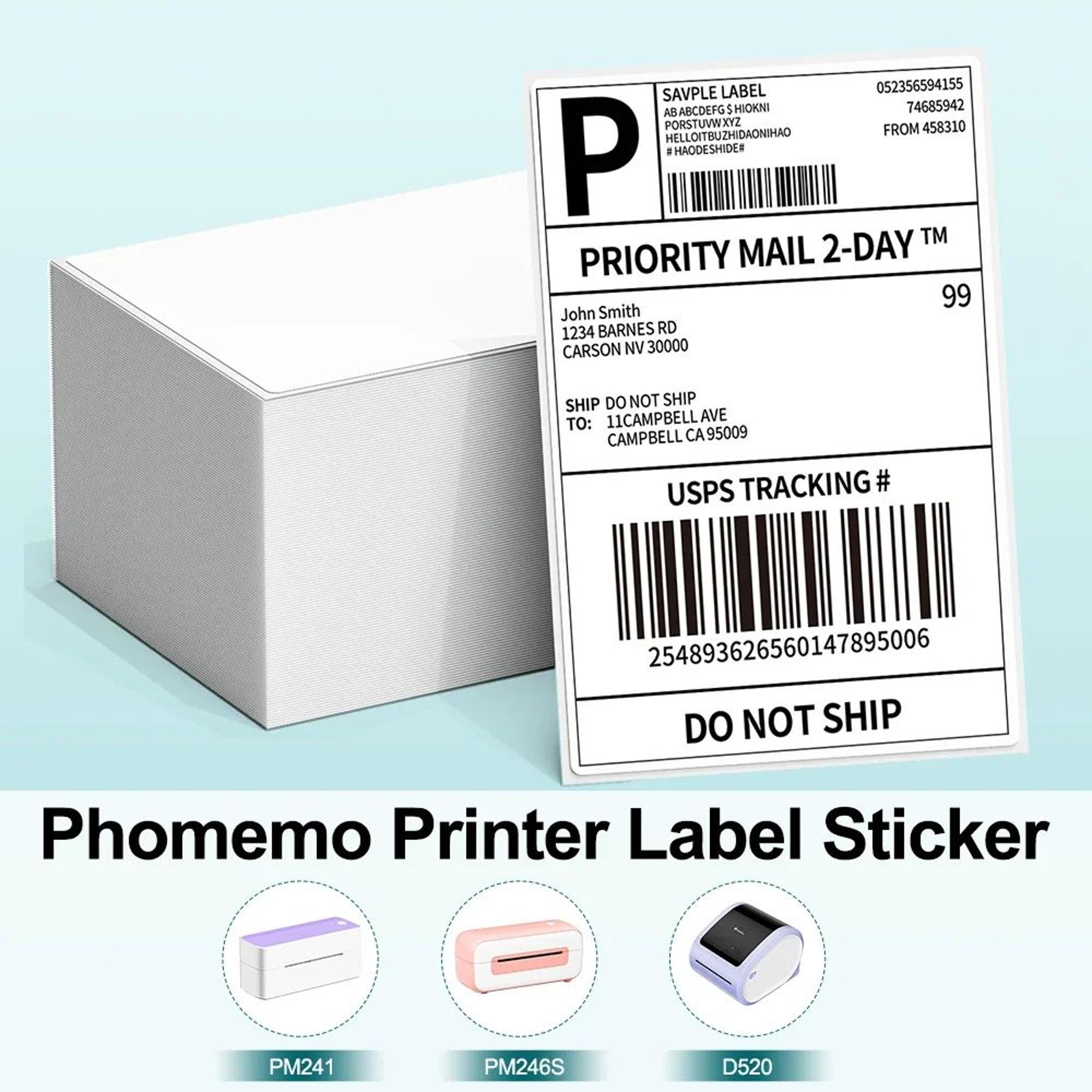 500pcs 4x6 inch thermal shipping labels fan-fold self-adhesive printer paper
