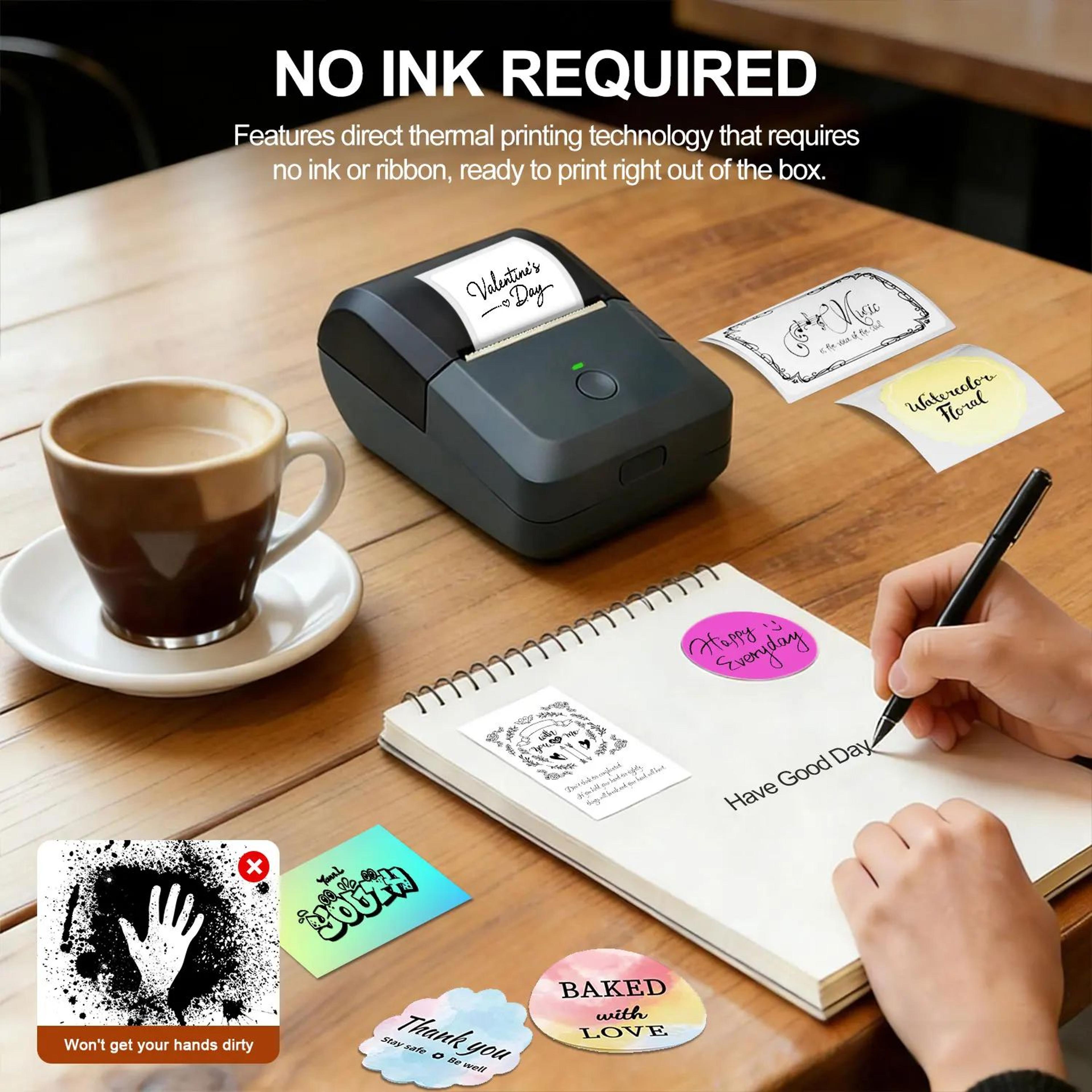 compact wireless bluetooth thermal label maker with auto paper detection for ios and android