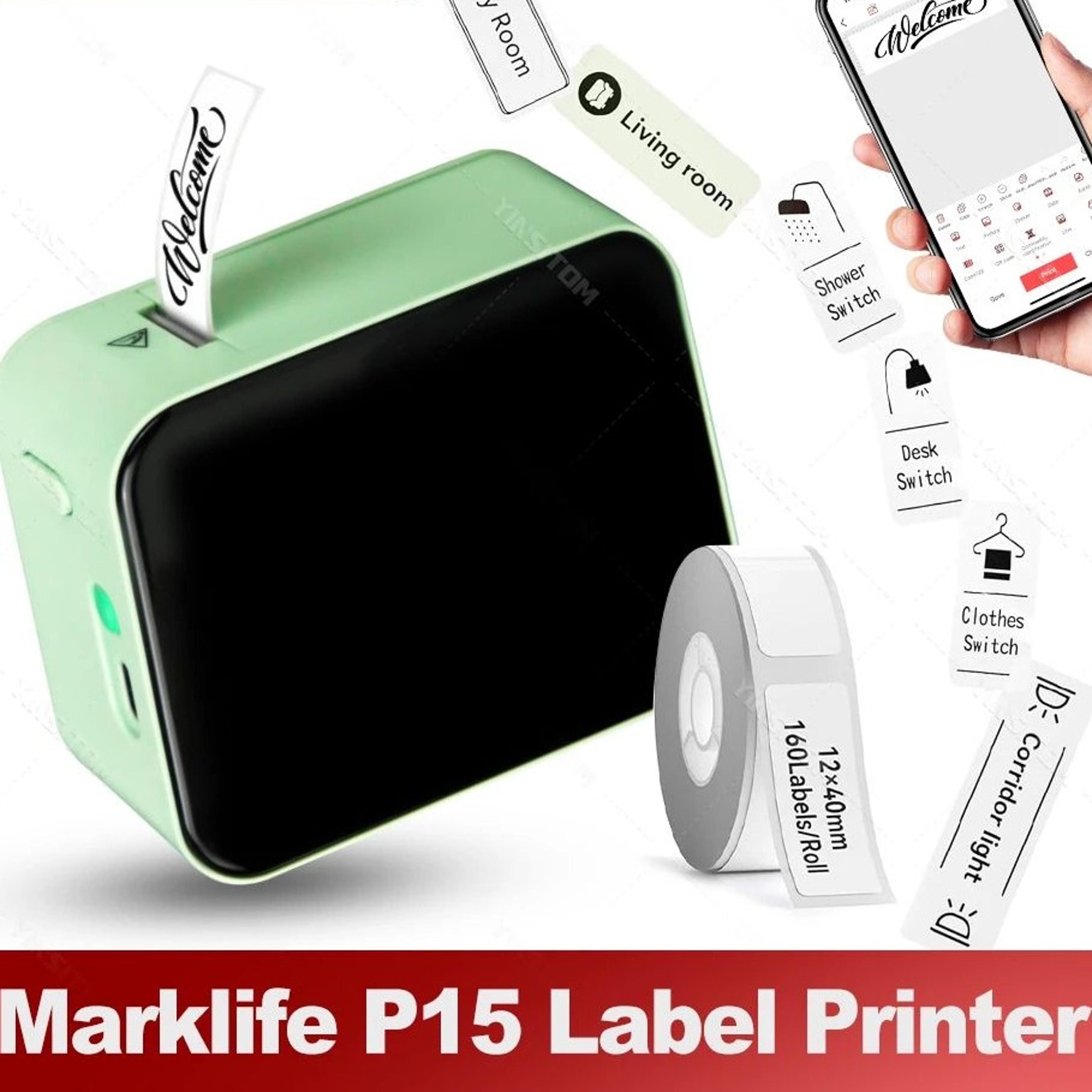 p15 portable bluetooth thermal label printer - wireless mini sticker and price tag maker