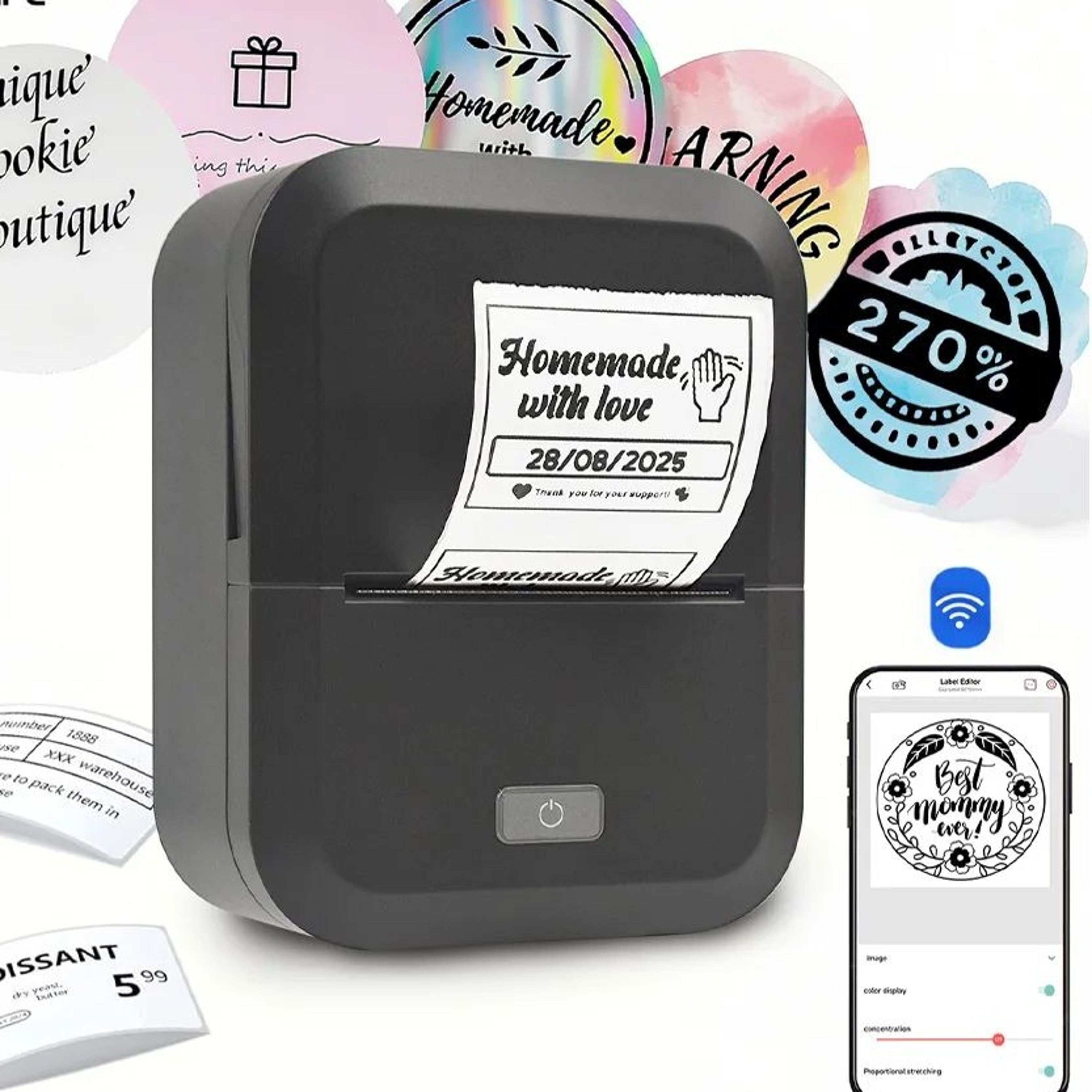 x2 mini portable bluetooth thermal label printer and self-adhesive sticker maker