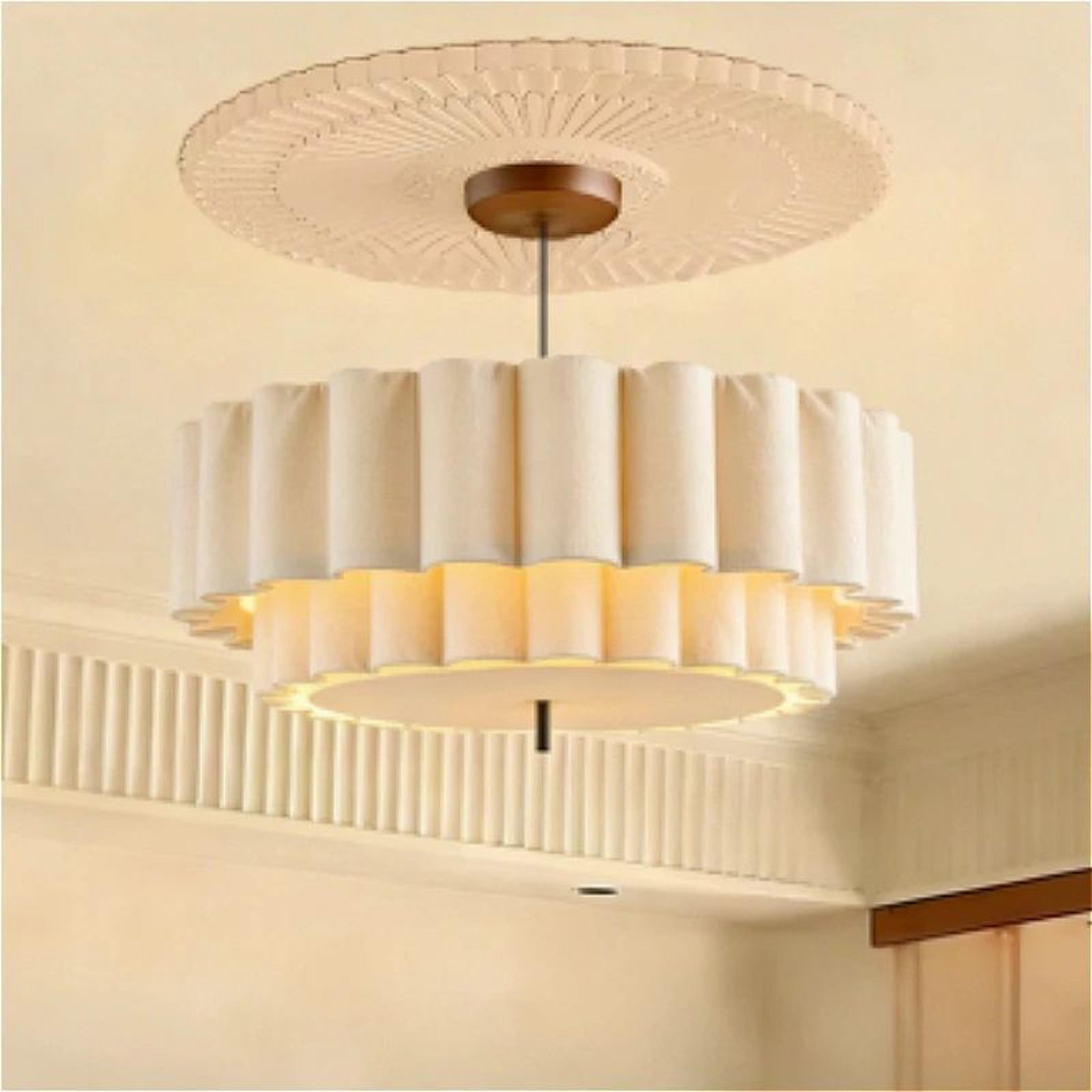 wabi-sabi fabric led pendant light minimalist hanging ceiling lamp for dining room and living room