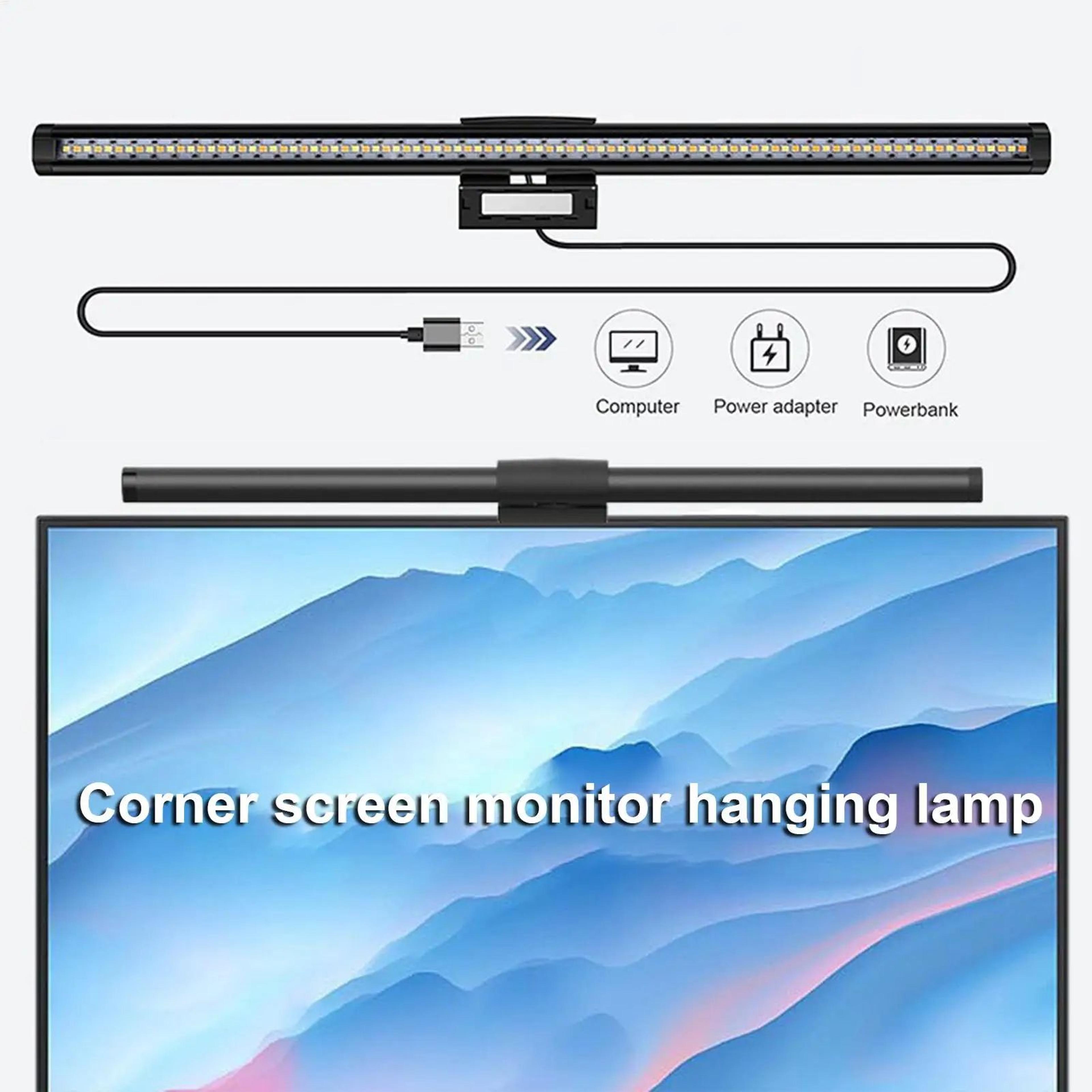 adjustable led monitor light bar with 3 color modes and anti-glare desk lighting