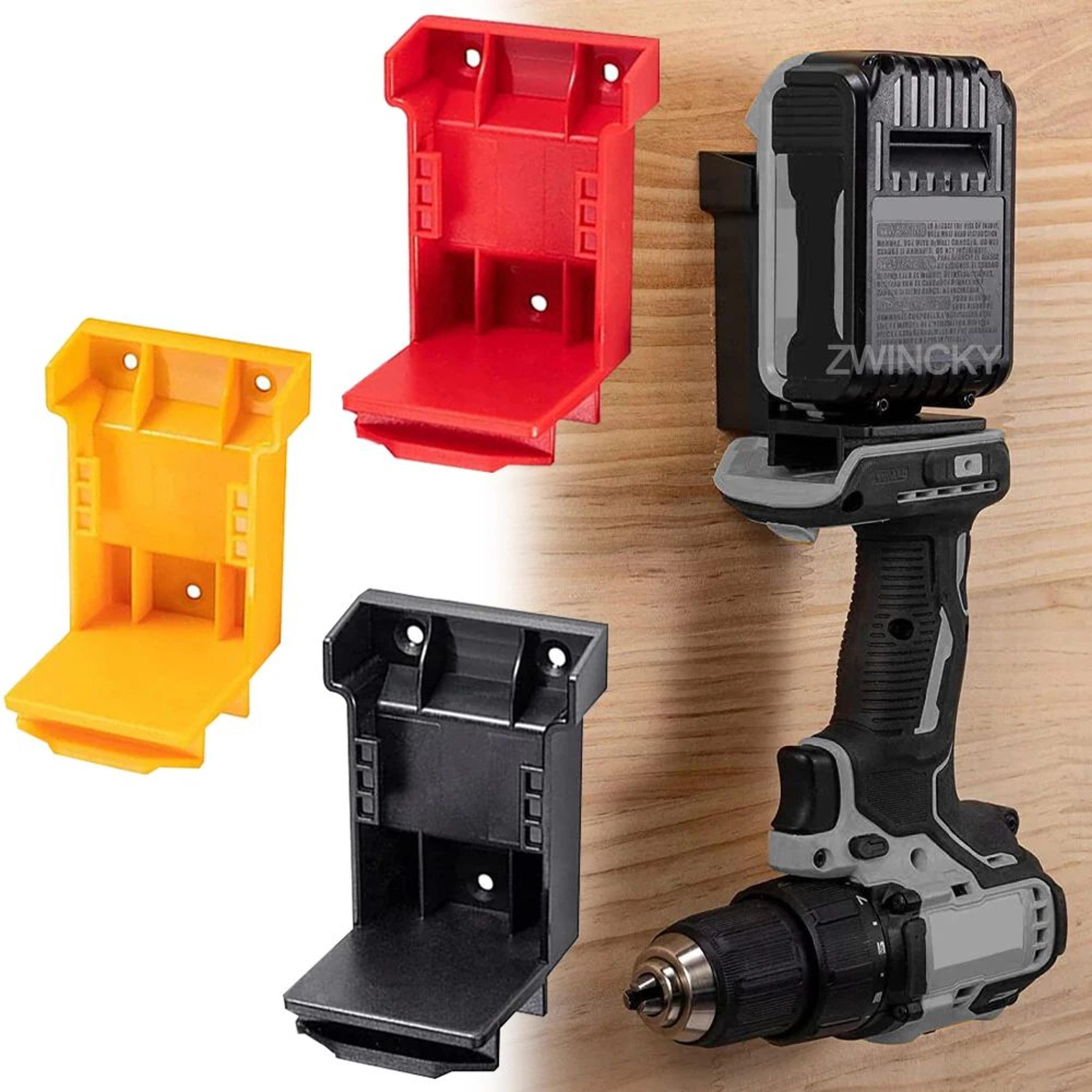 wall mount battery holder and power tool storage dock for 18v 20v cordless tools