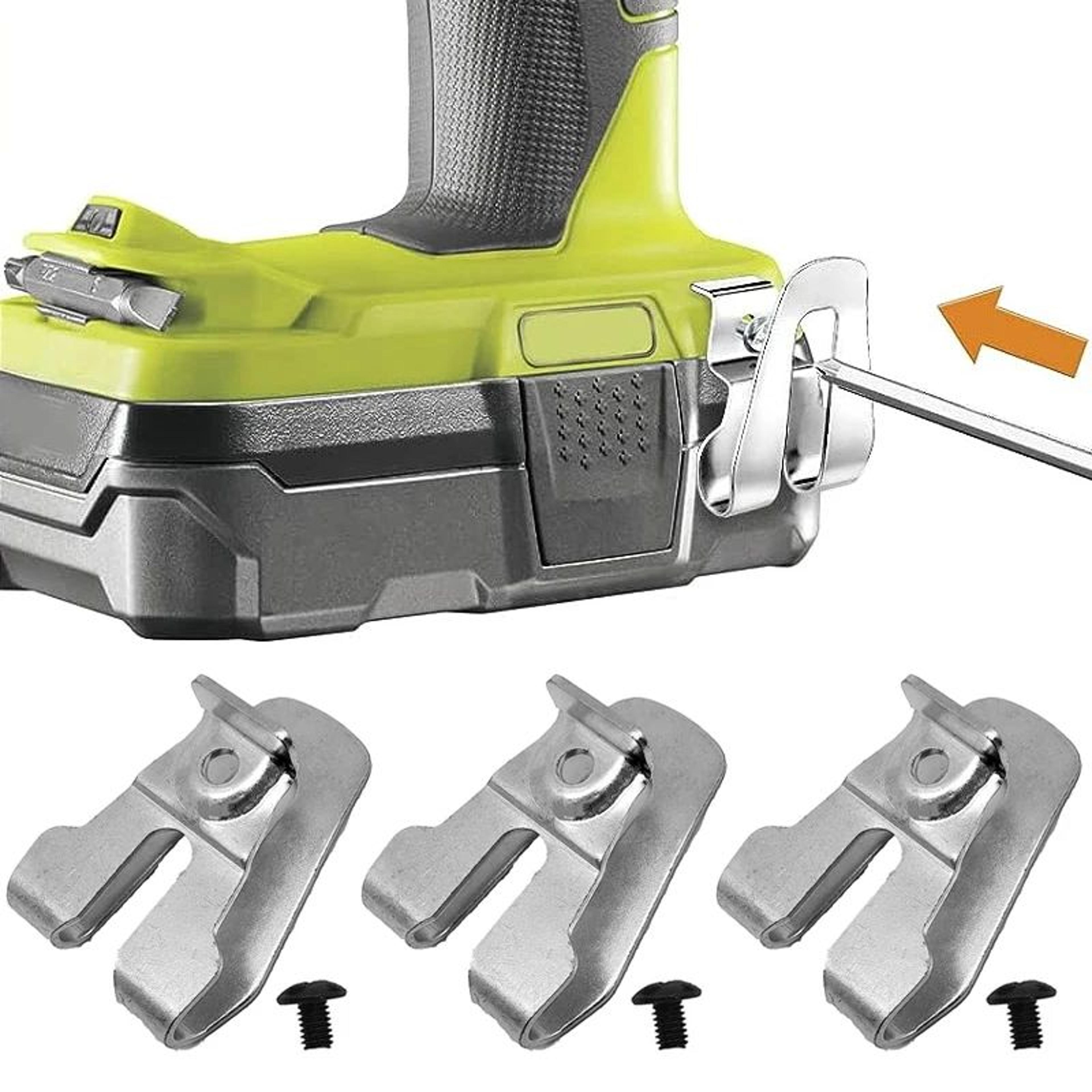 stainless steel drill belt clip hooks with screws for secure hands-free tool carrying