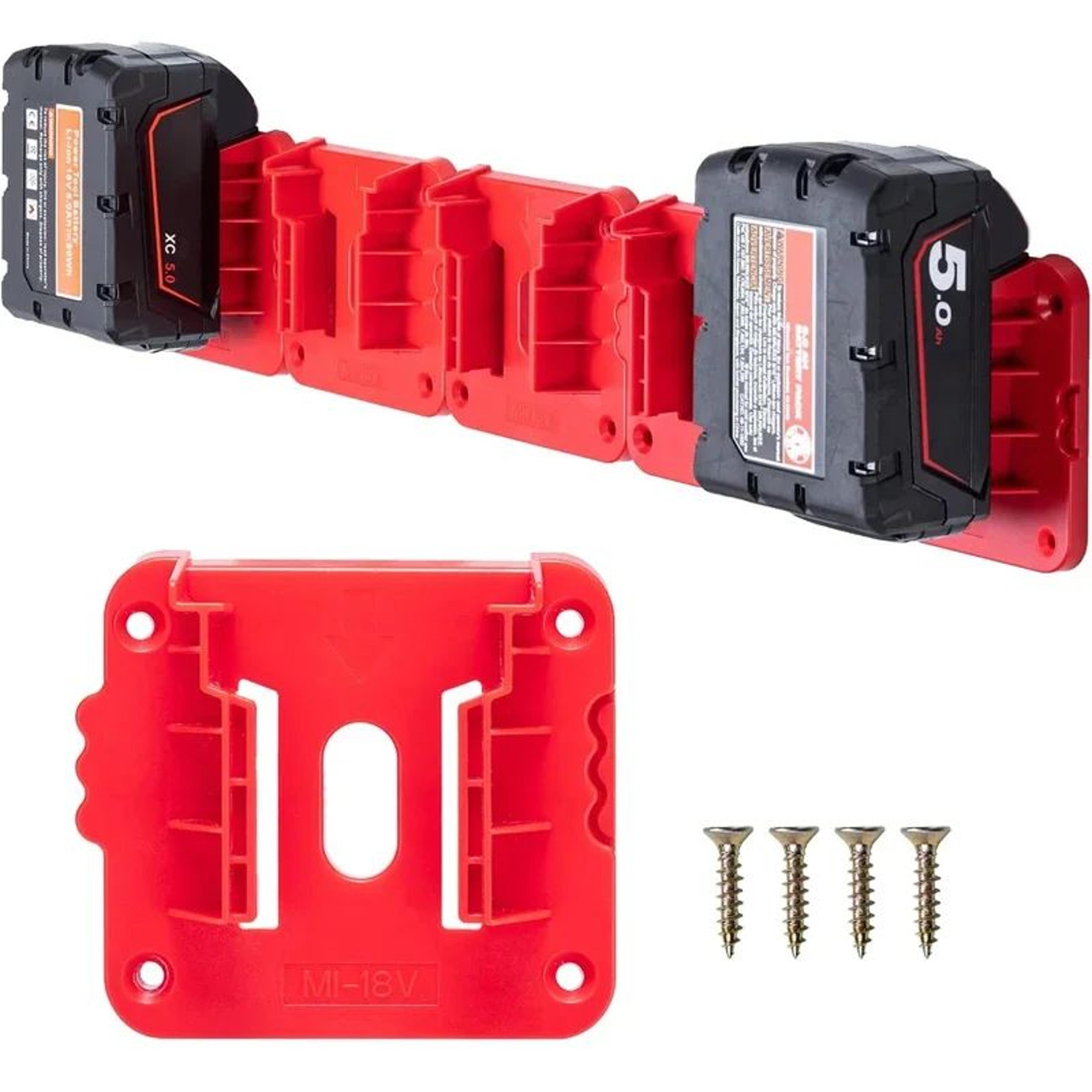 18v lithium battery wall mount holder for organized power tool storage