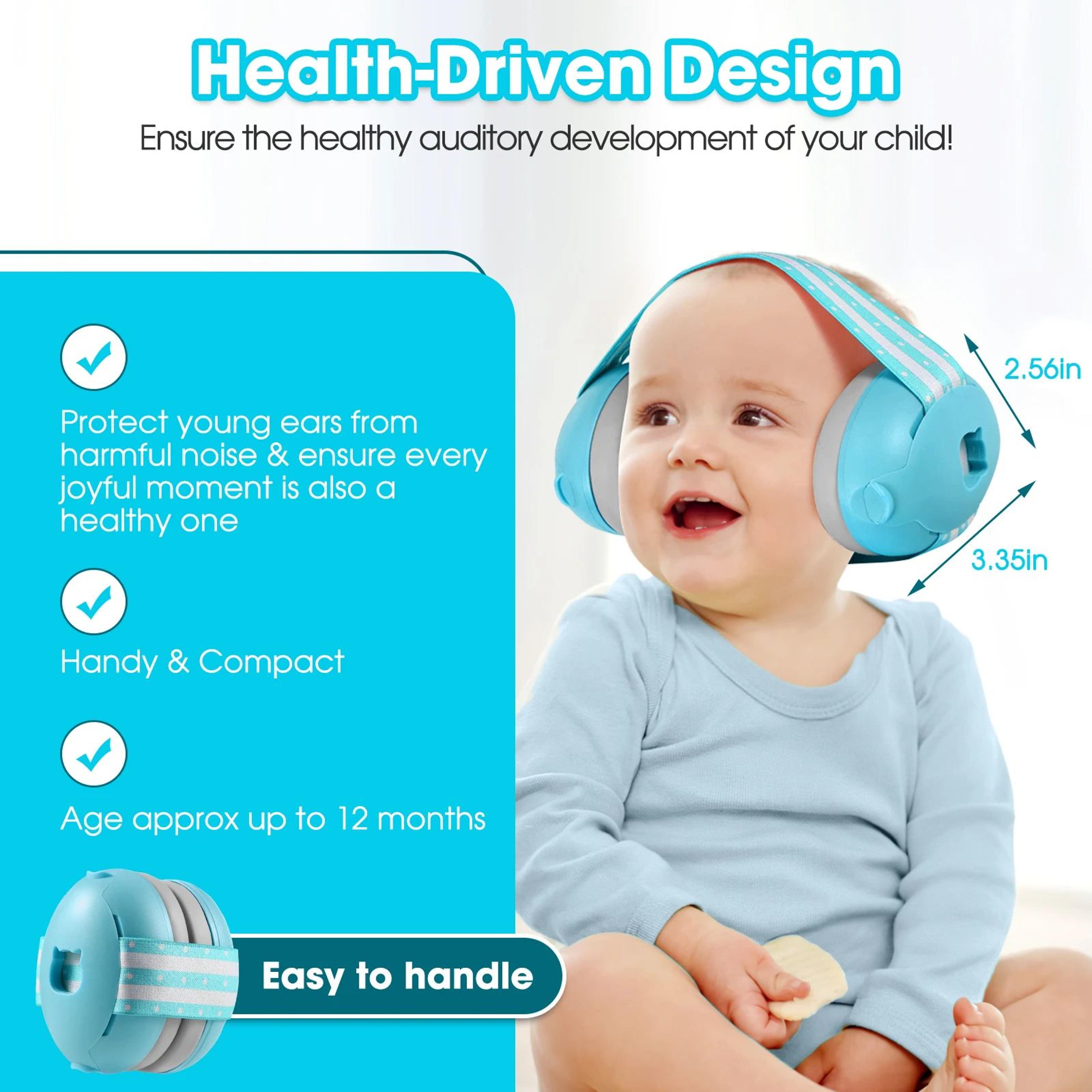baby noise reduction earmuffs with adjustable elastic headband for hearing protection