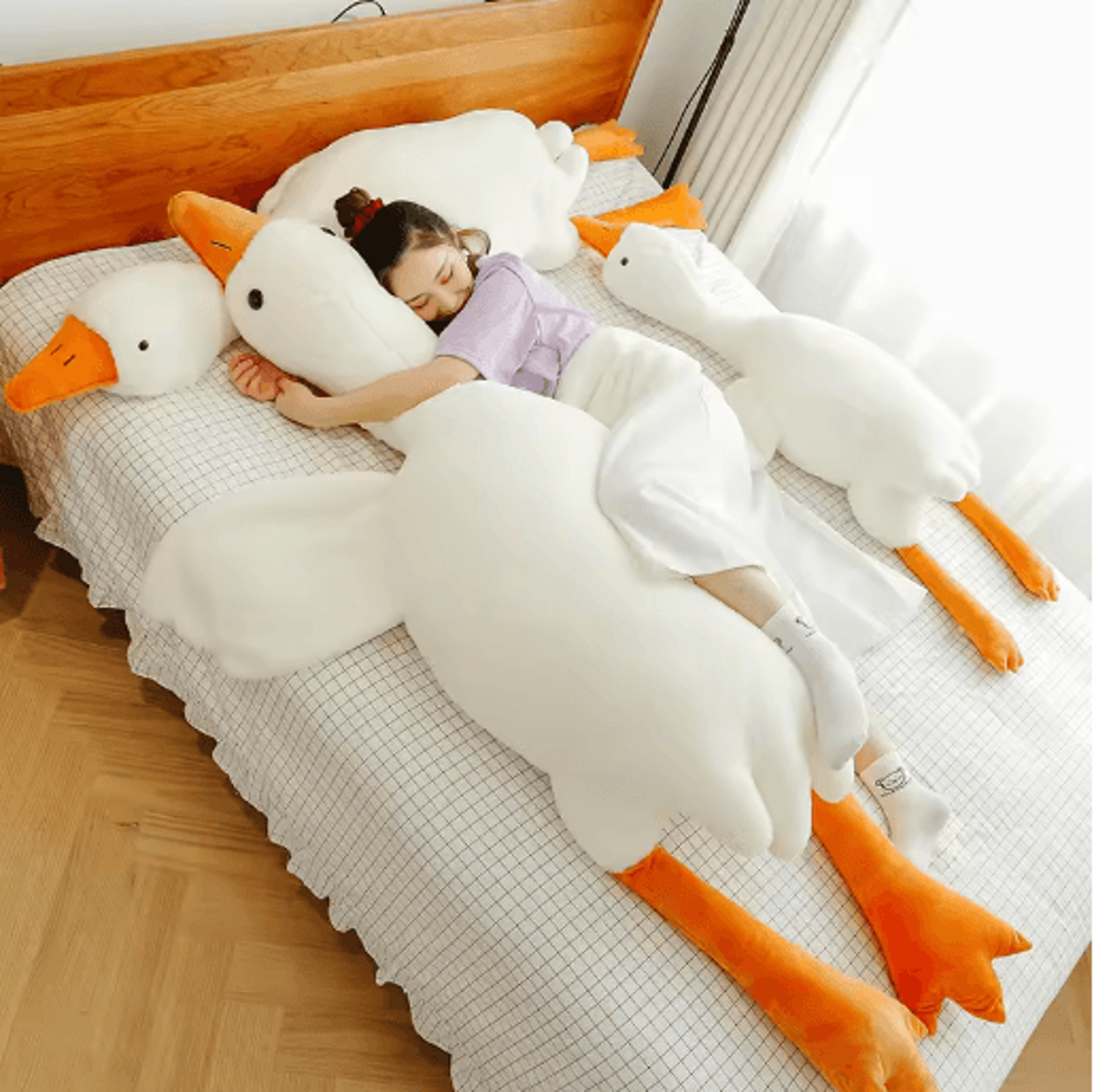 big white goose plush pillow stuffed toy 20 to 75