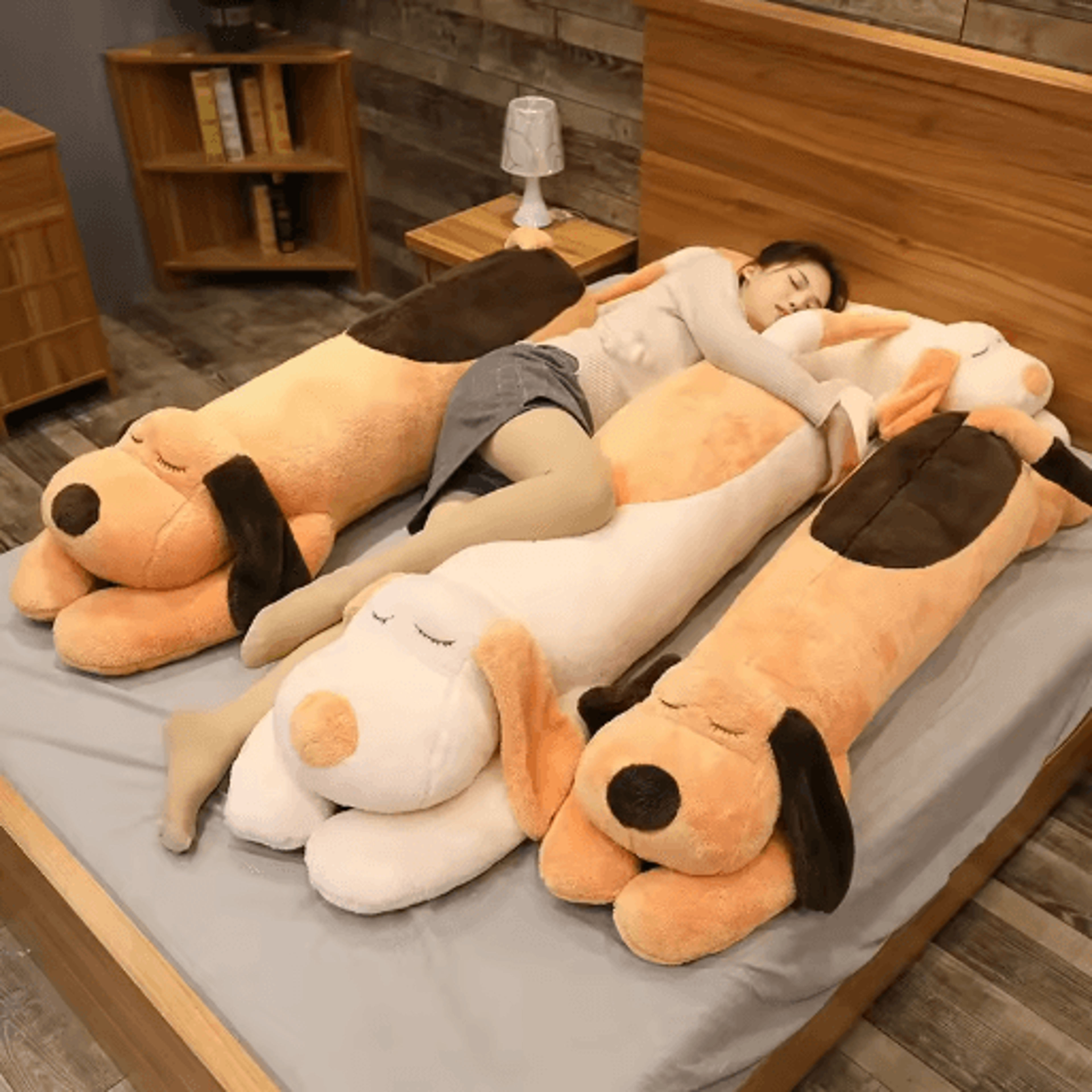 giant soft plush dog pillow lovely down cotton stuffed pet doll, long sleep body pillow gift for girlfriend