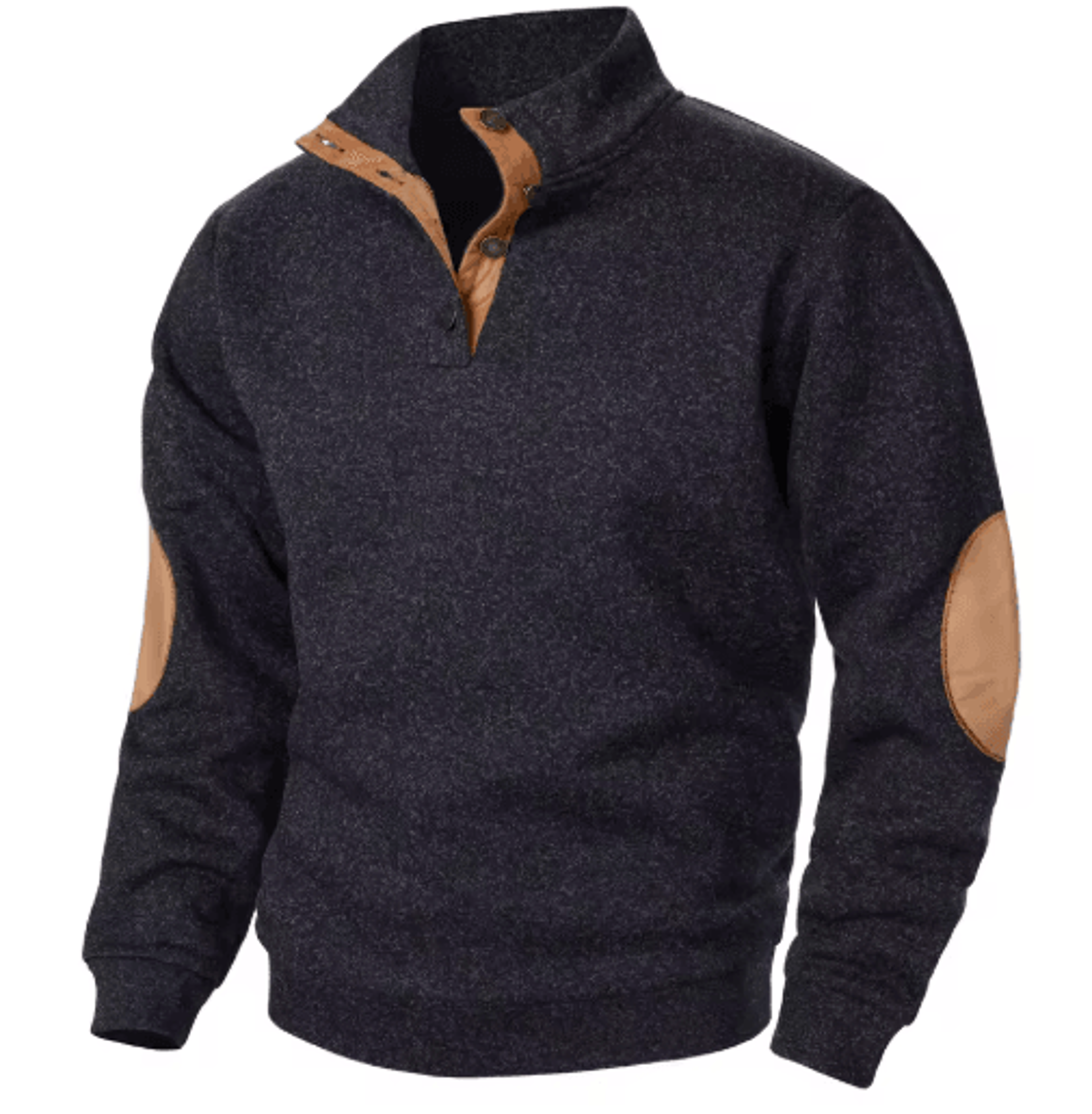 mens autumn winter stand collar knitted sweater casual long sleeve pullover