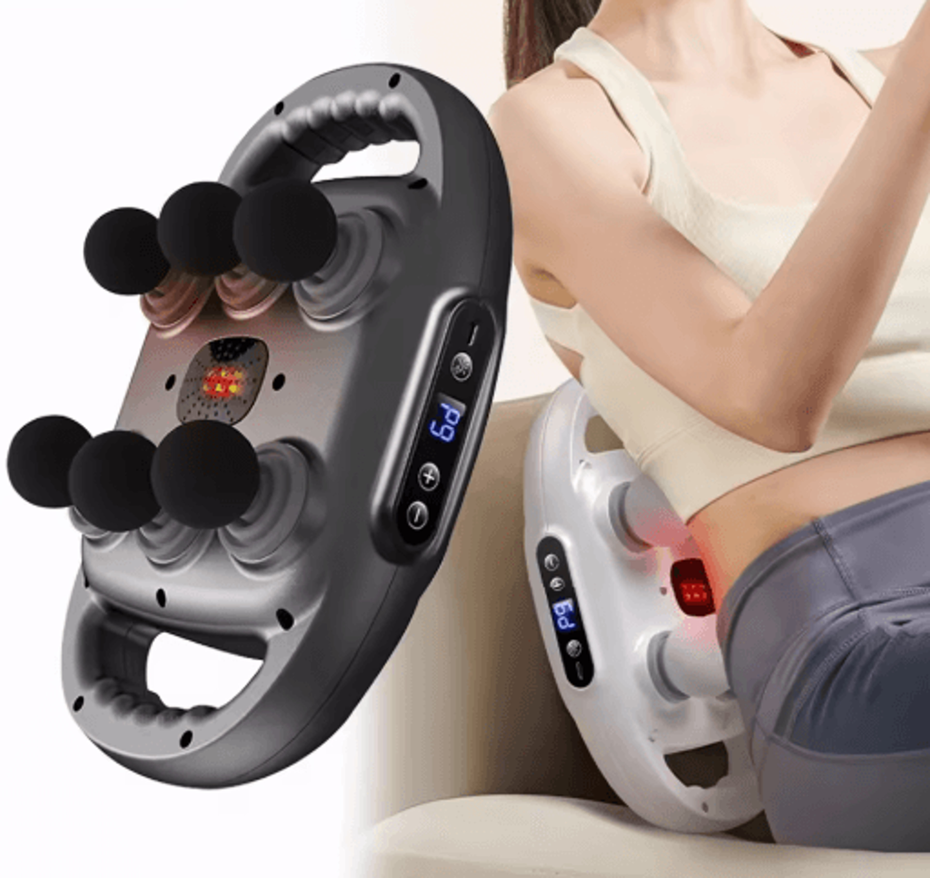 professional fascia massage gun high frequency muscle massager with 6 interchangeable heads