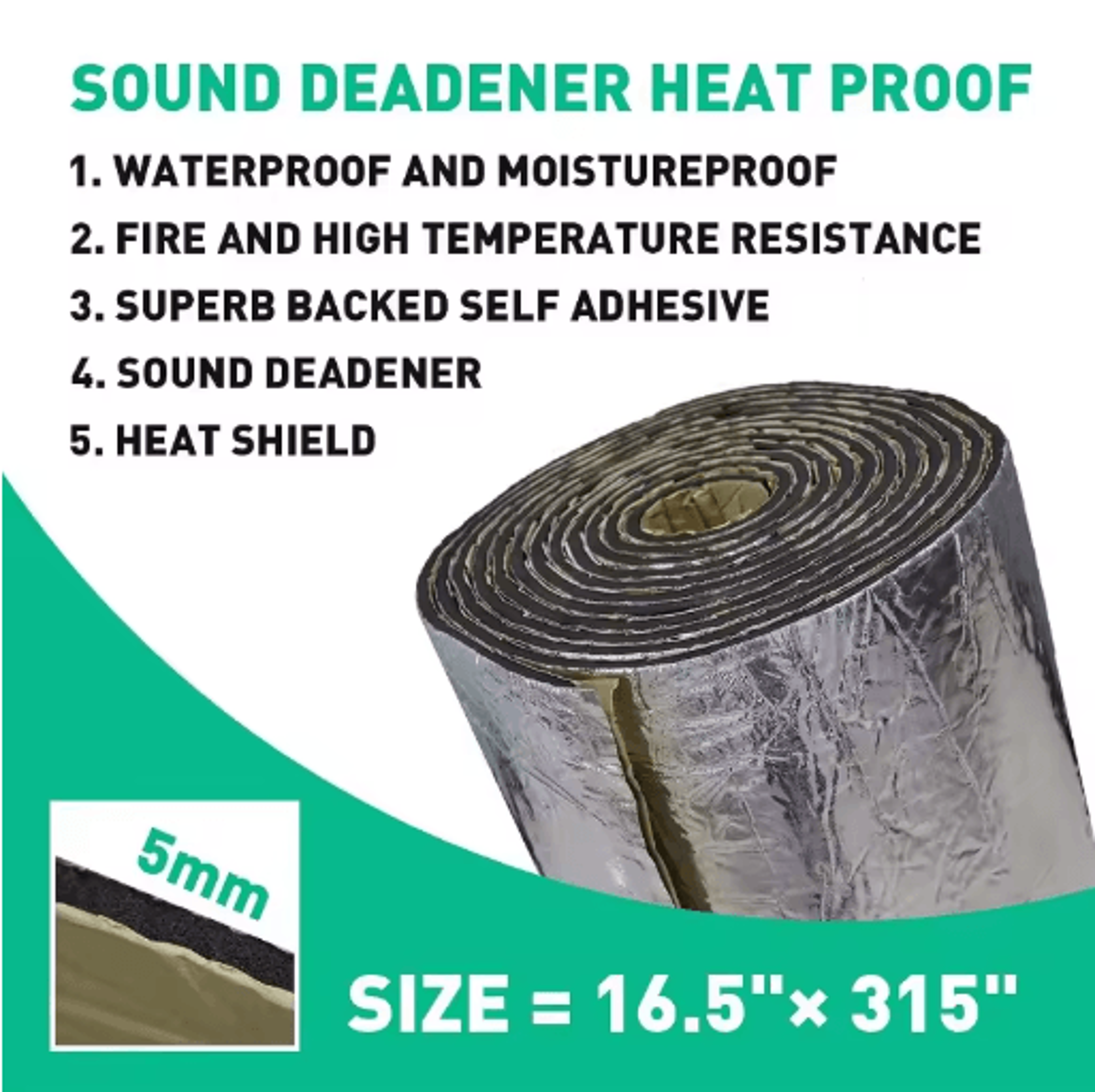 automotive thermal acoustic insulation mat aluminum foil heat sound deadening cotton 5mm 10mm