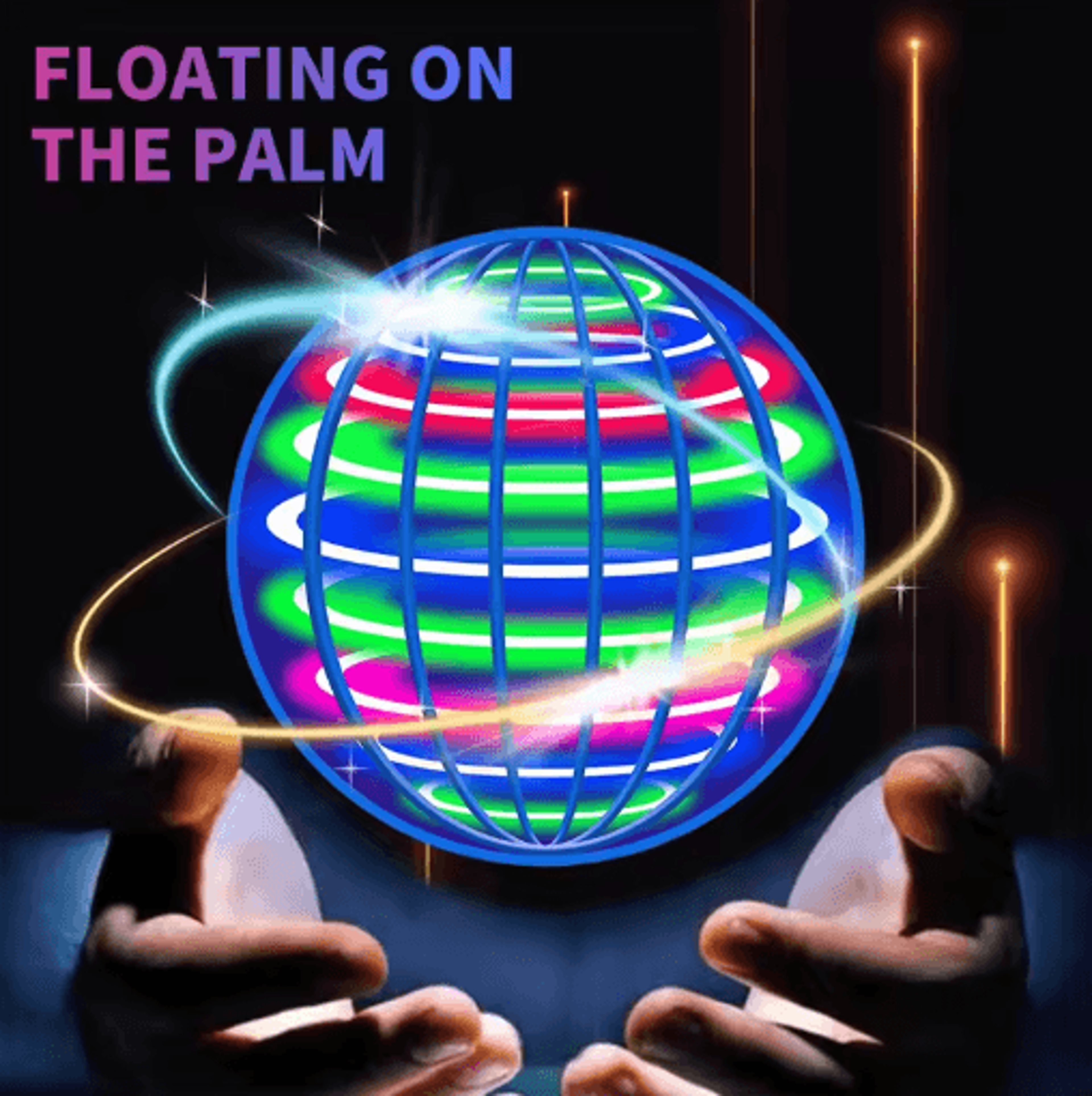 intelligent spinning flying ball toy luminous induction hover orb for kids