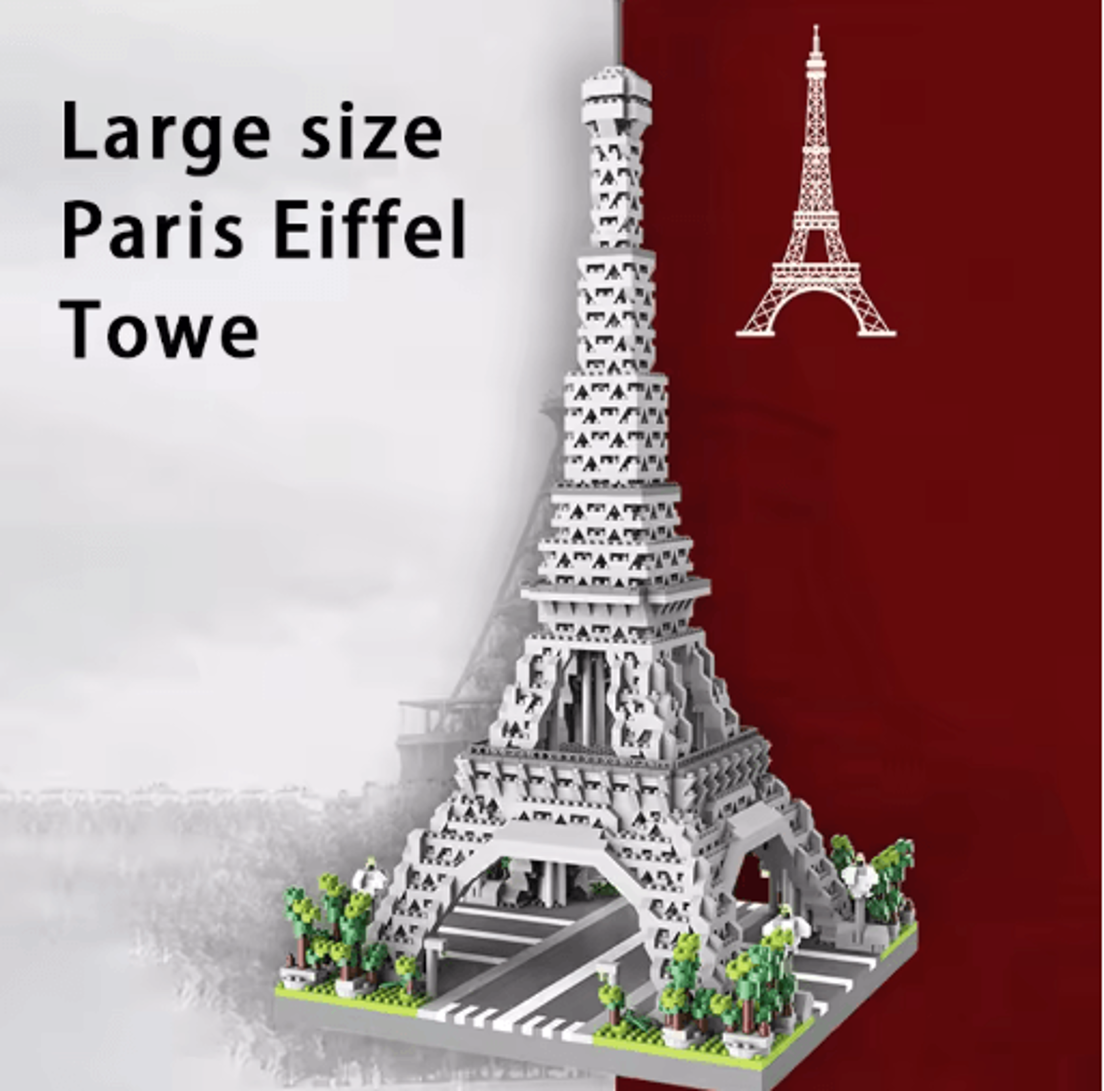 paris eiffel tower micro building block set decorative desktop assembly ornament