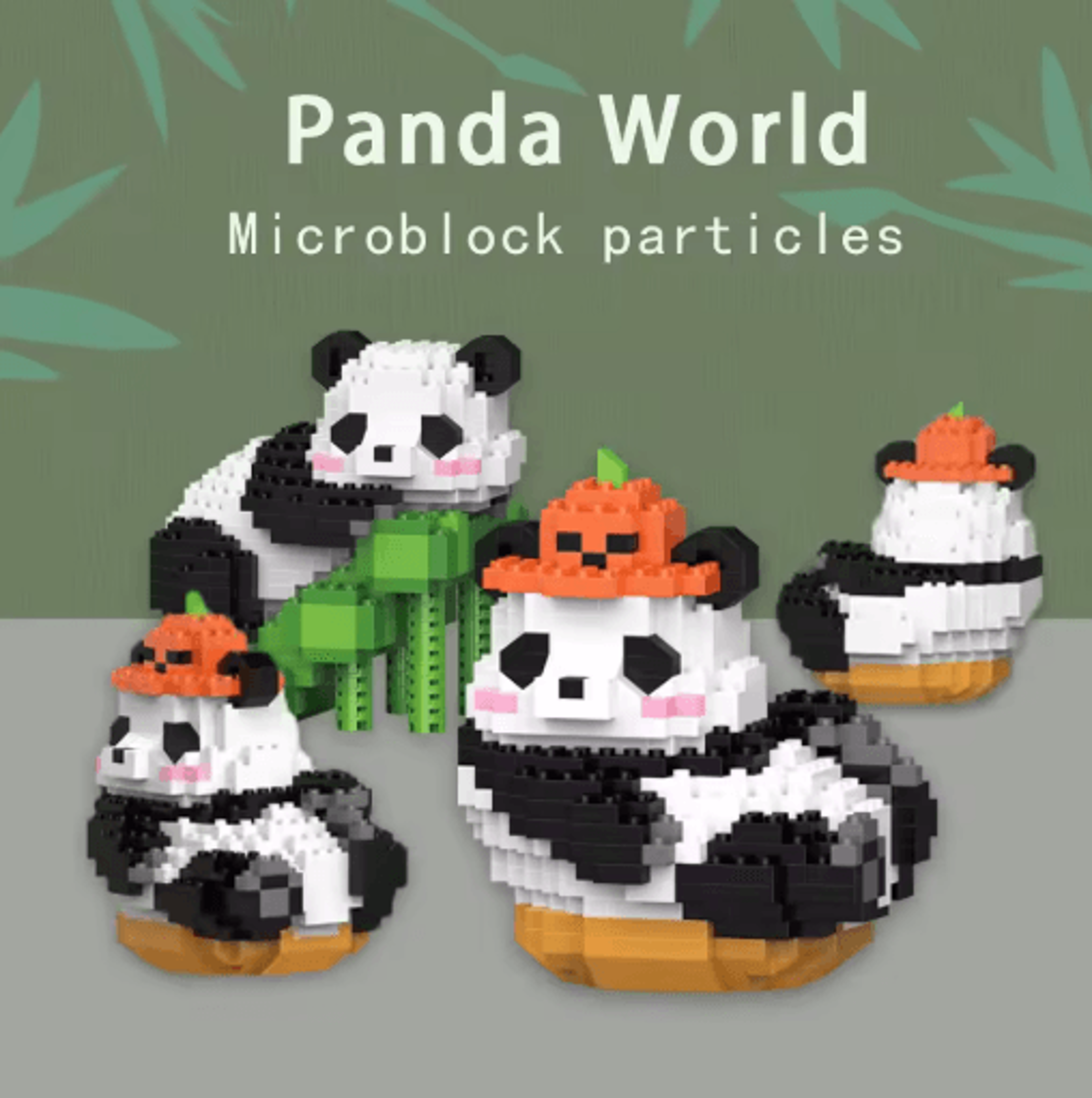 micro particle panda building block set cartoon puzzle assembly toy for kids