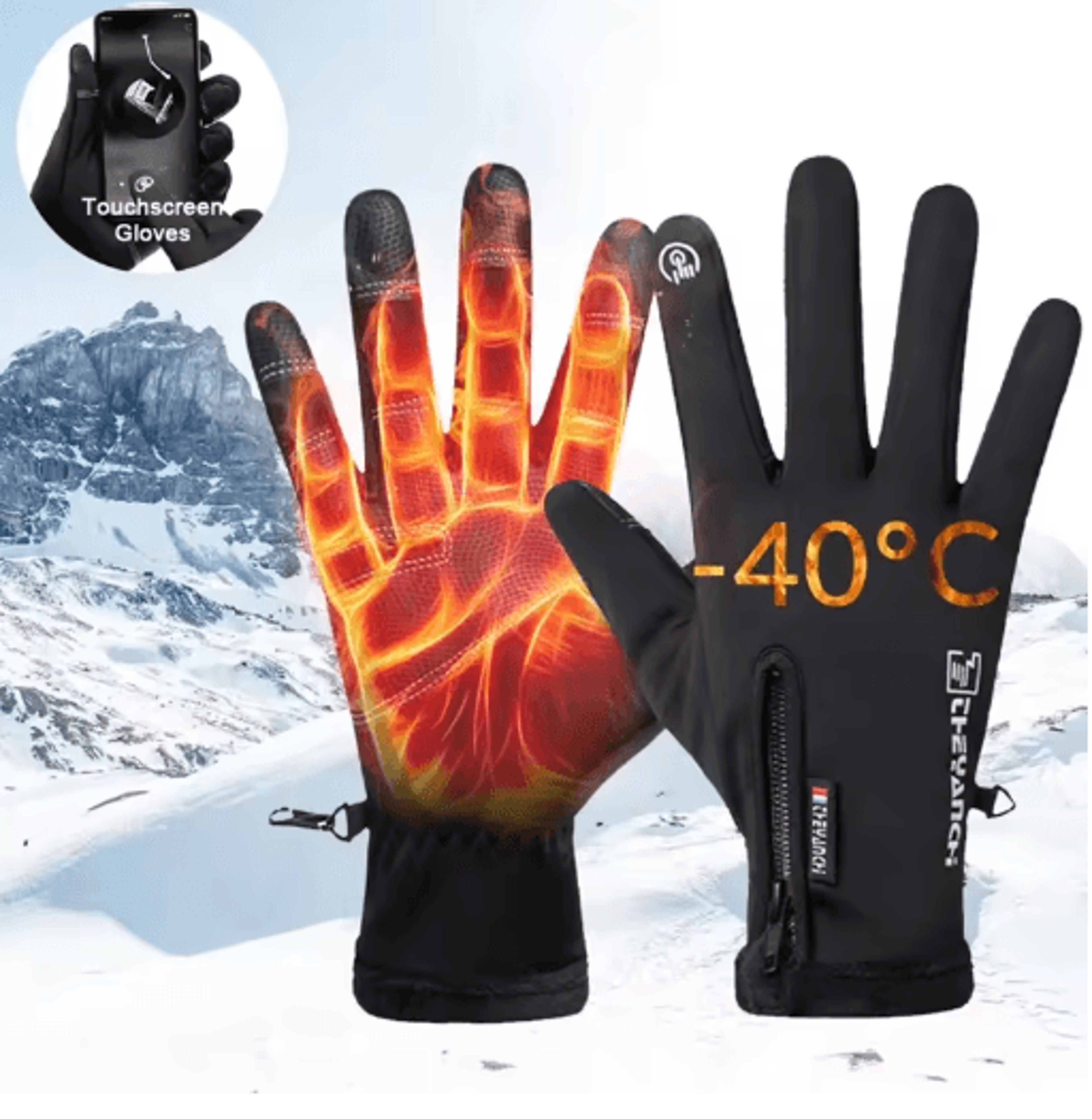 premium waterproof winter gloves thermal touchscreen windproof cold weather sports gloves