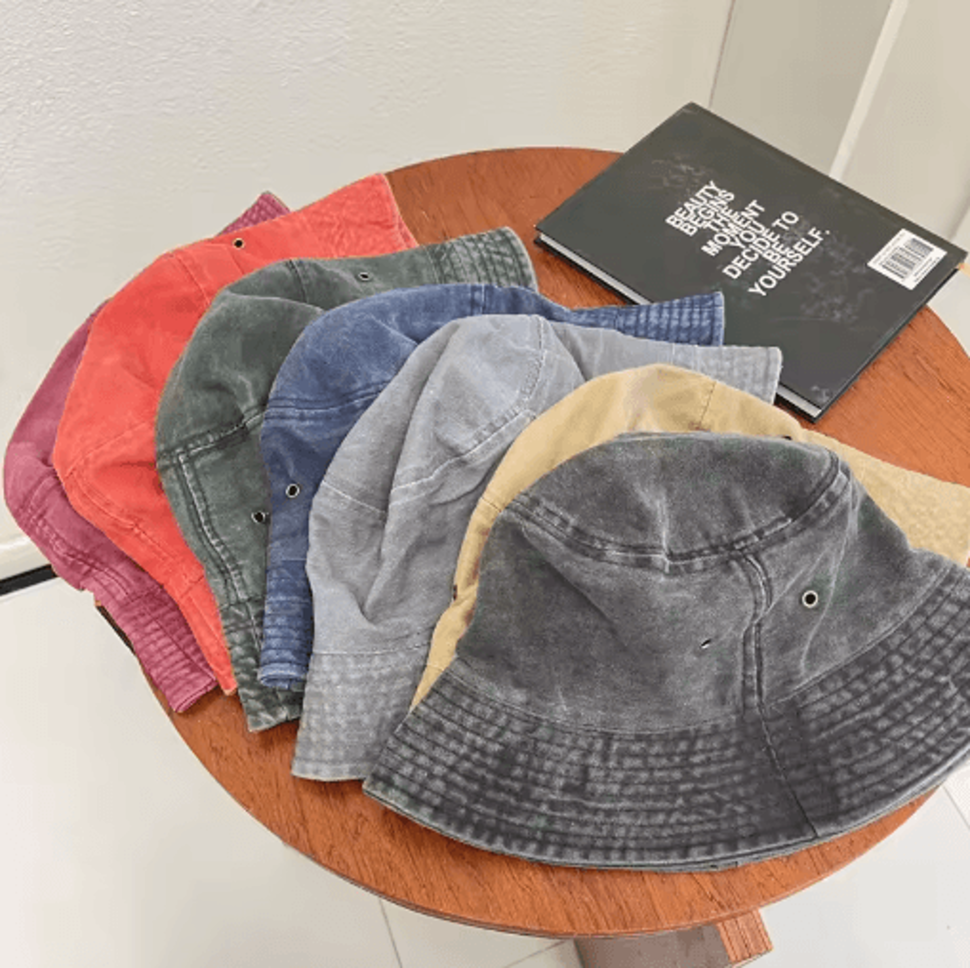 retro washed fisherman hat vintage breathable bucket hat for couples spring summer