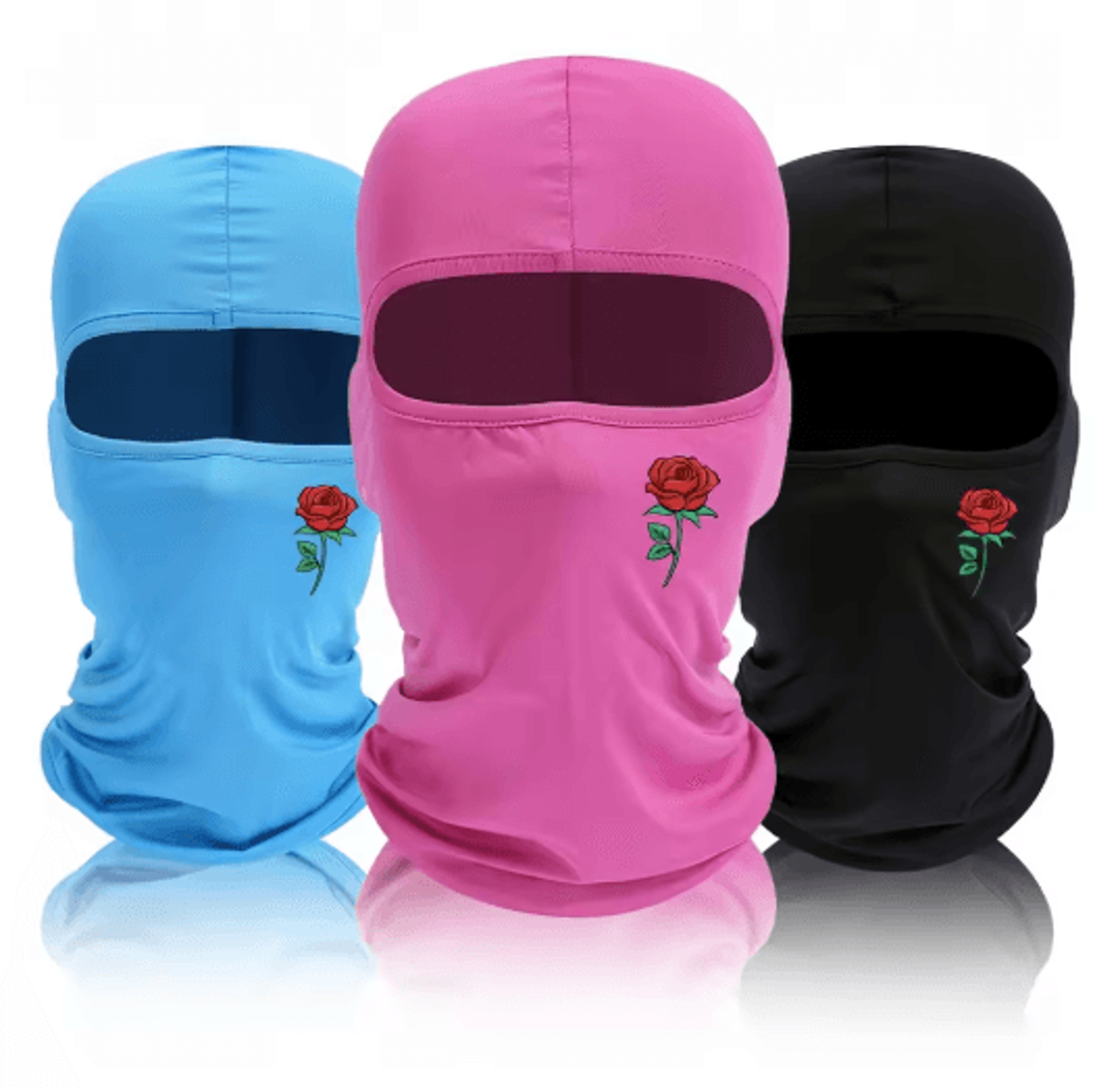rose print balaclava ski mask windproof sun resistant face cover for cycling and travel