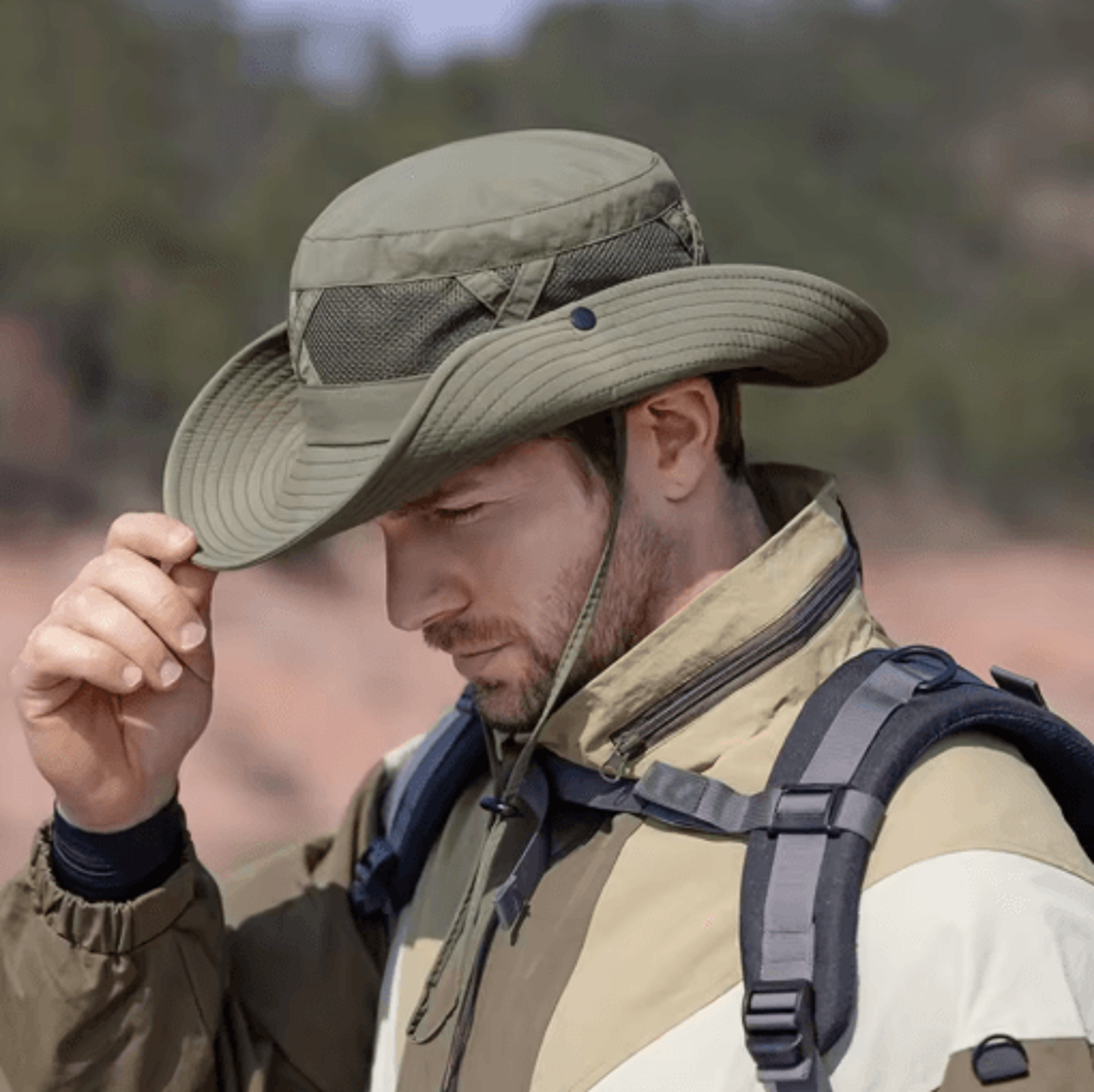 mens breathable sunscreen hat wide brim outdoor mountaineering fishing sunshade