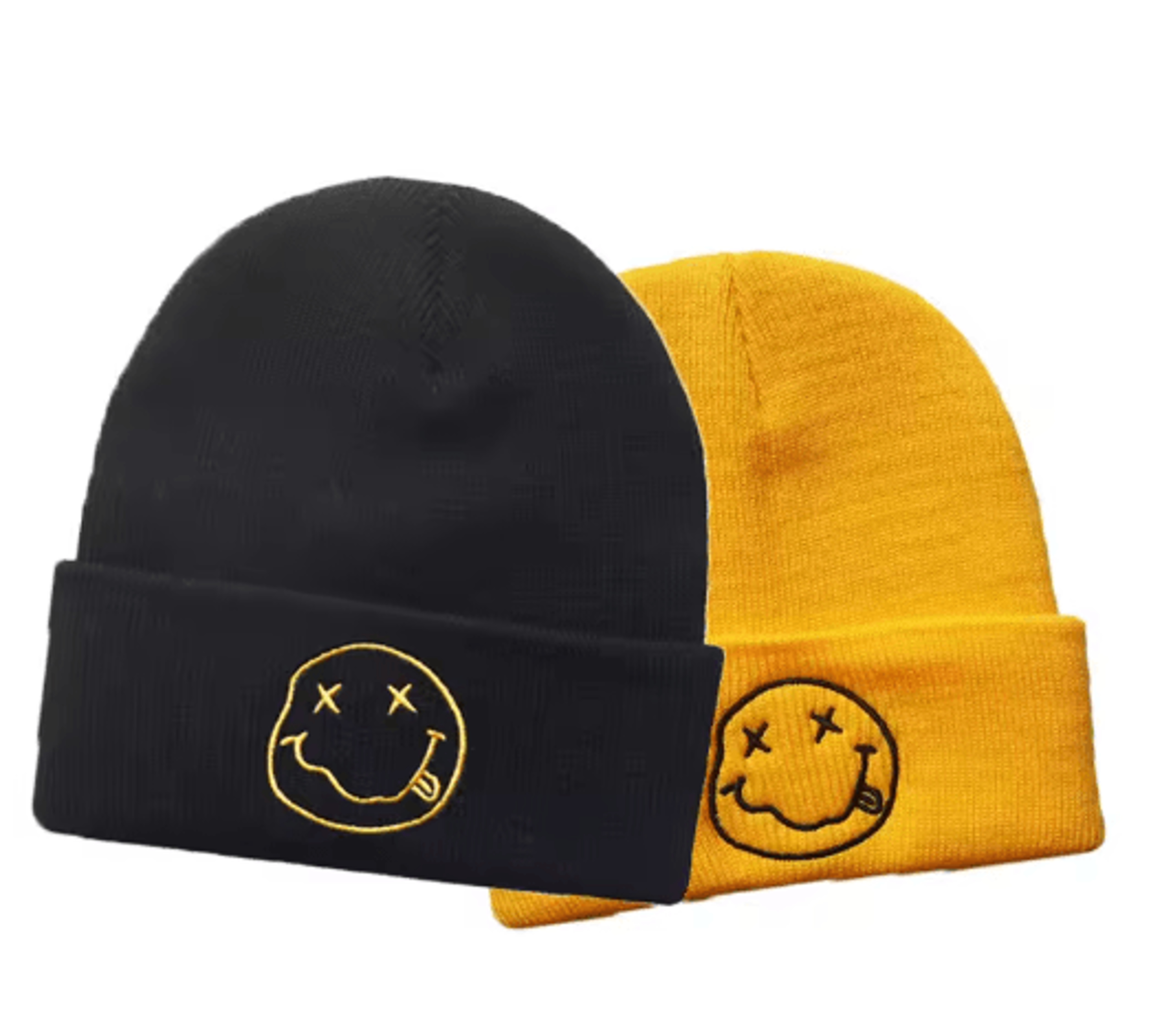 smiling embroidered knitted beanie unisex warm cycling andsports winter hat