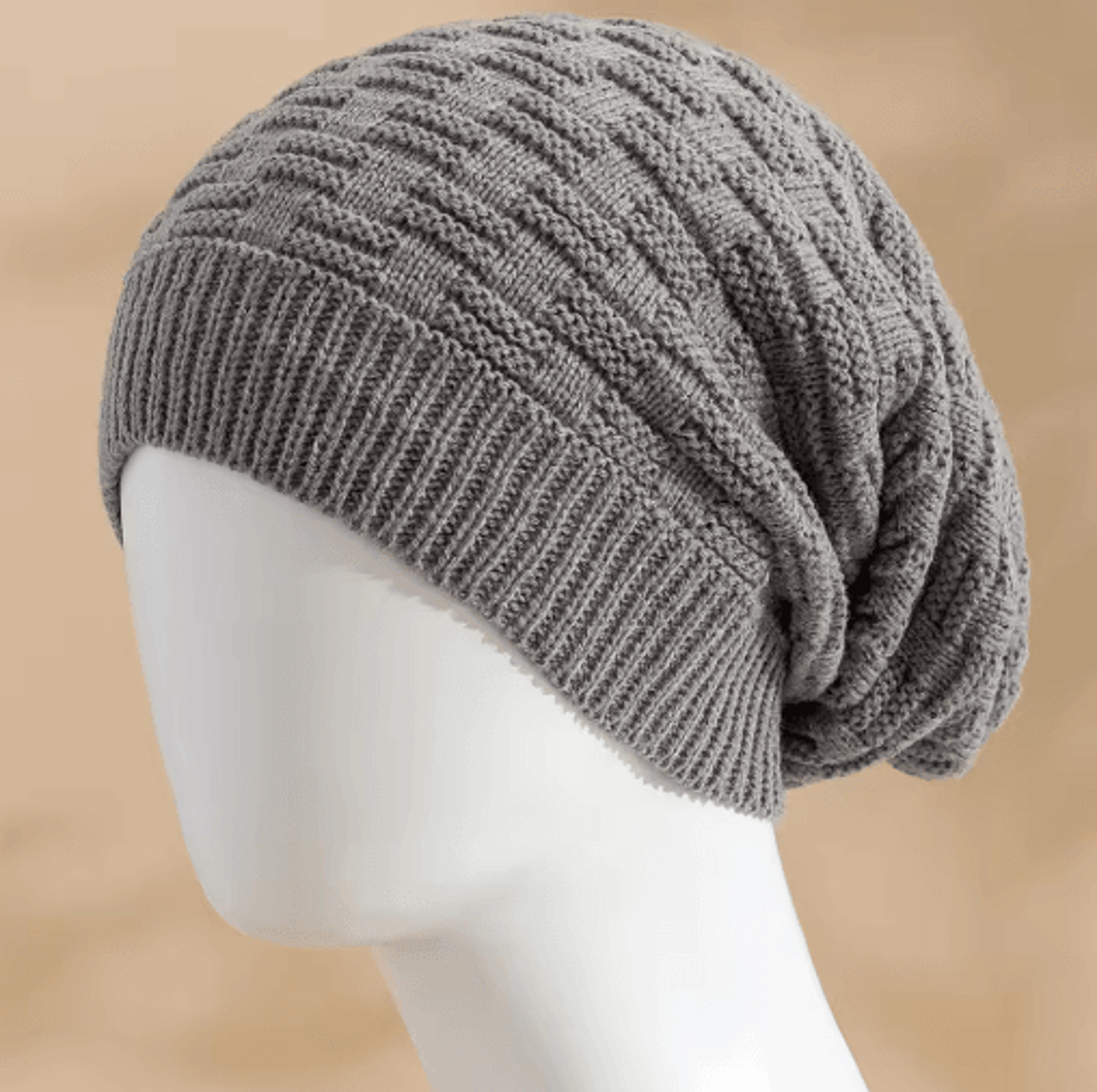unisex slouchy winter beanie long knitted hat for men and women