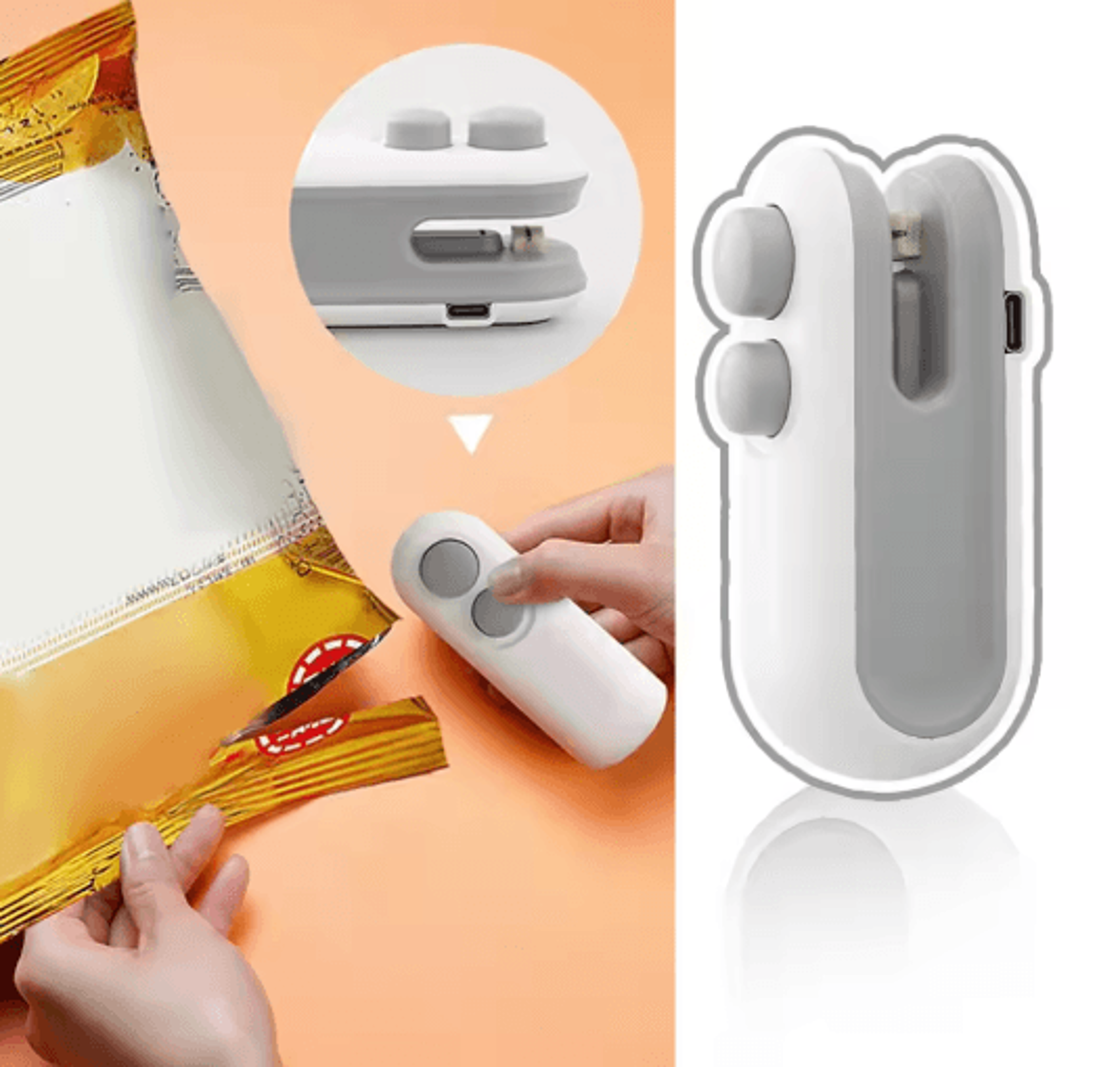 mini bag sealer machine usb c rechargeable 2 in 1 heat sealer with cutter and magnet