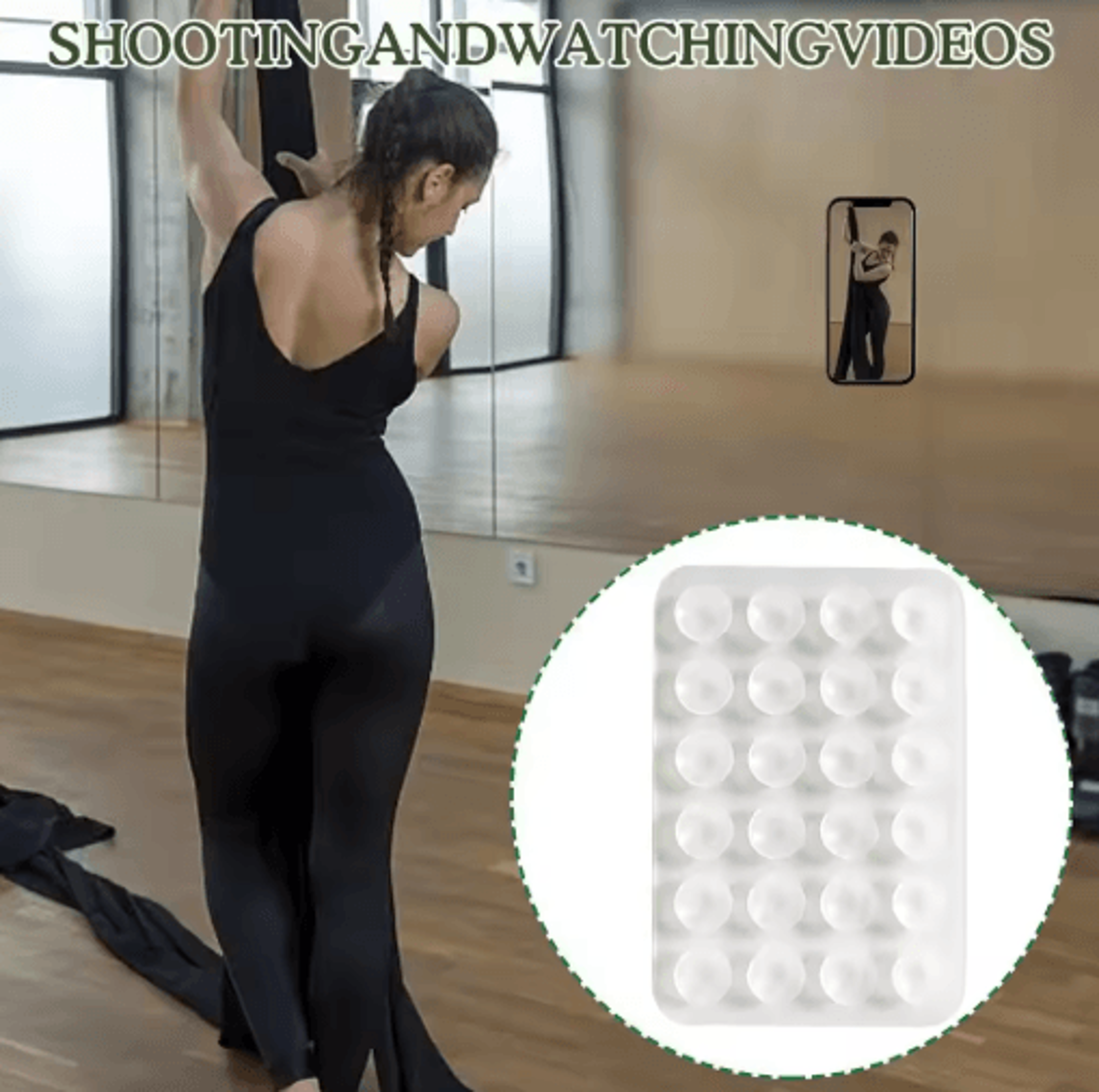 silicone suction phone mount set pack of 4 non slip suction cup phone holders for selfies and videos
