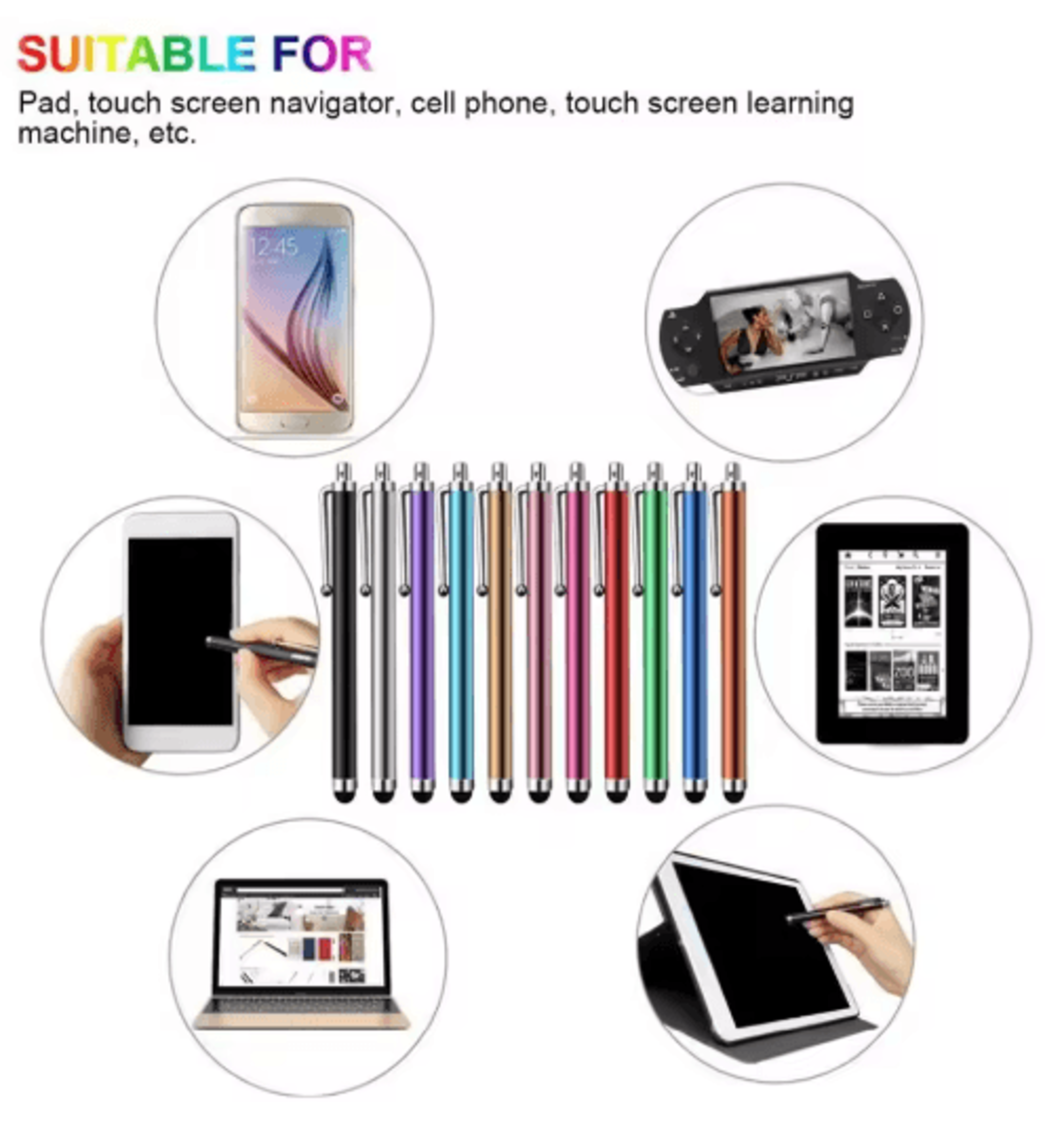 pack of 50 universal capacitive stylus pens metal touchscreen stylus for phones and tablets