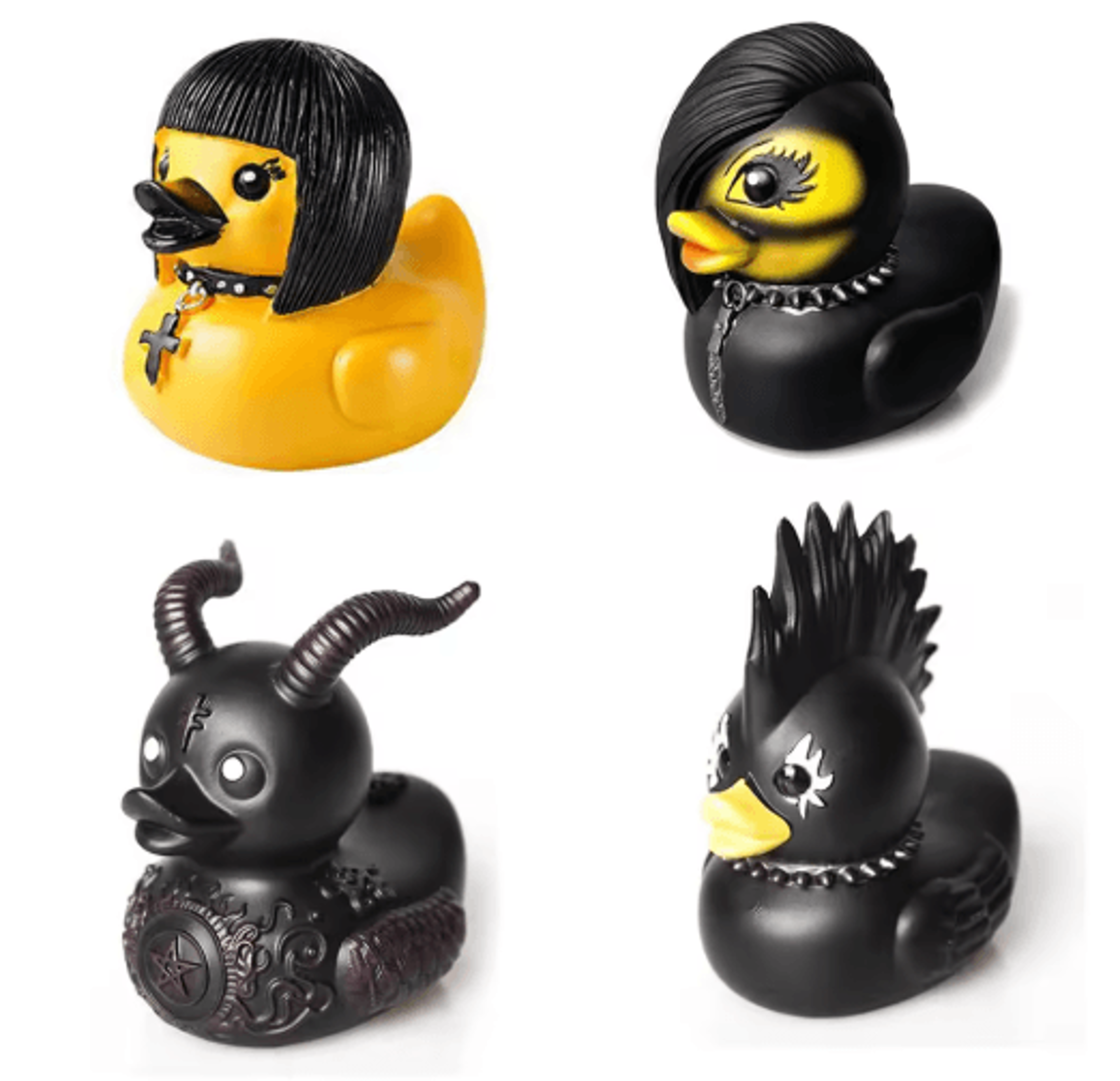 gothic satan duck statue punk rock duck figurine tabletop collectible decor