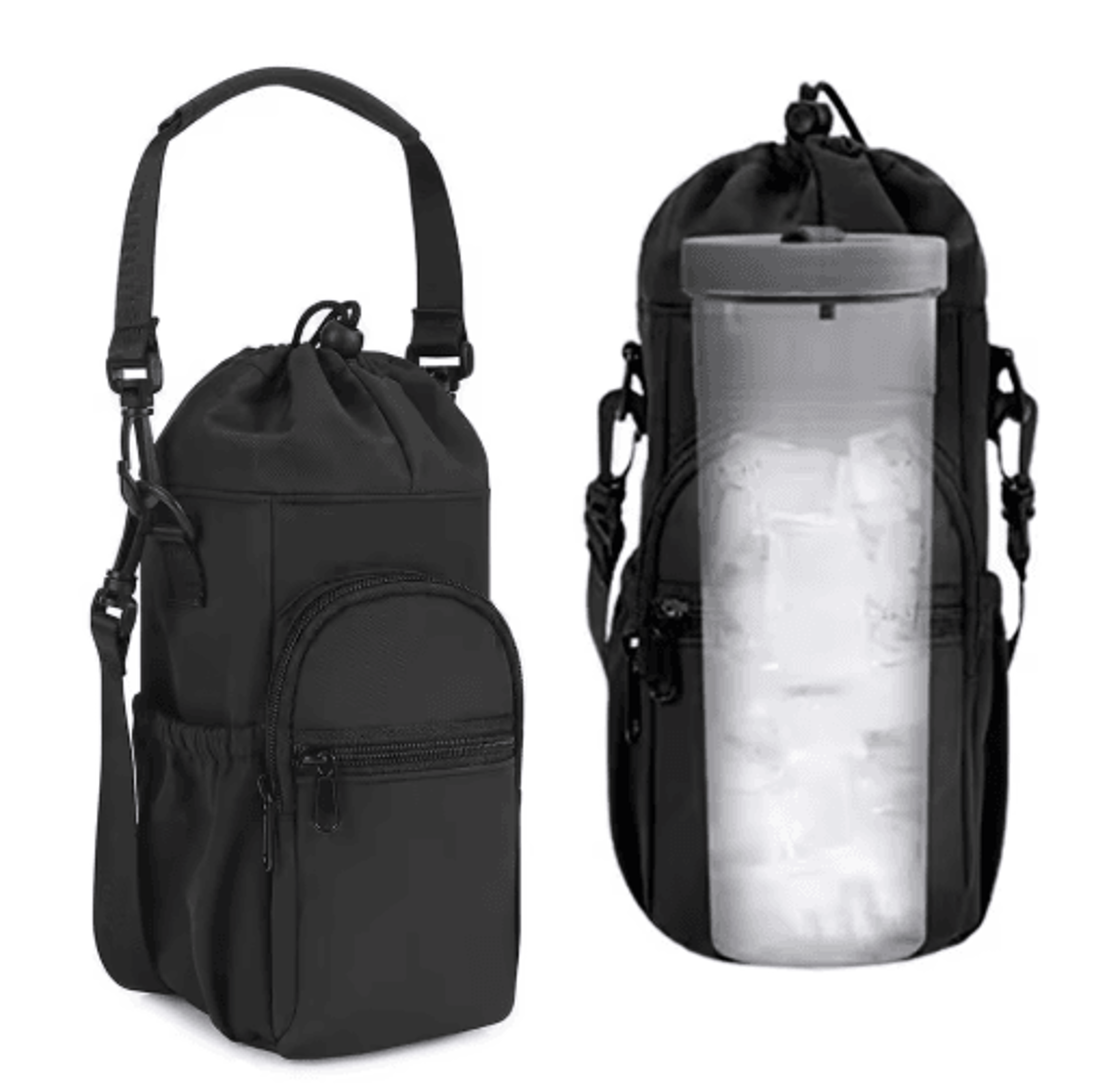 insulated water bottle carrier sling bag 32oz 40oz crossbody holder with phone pocket