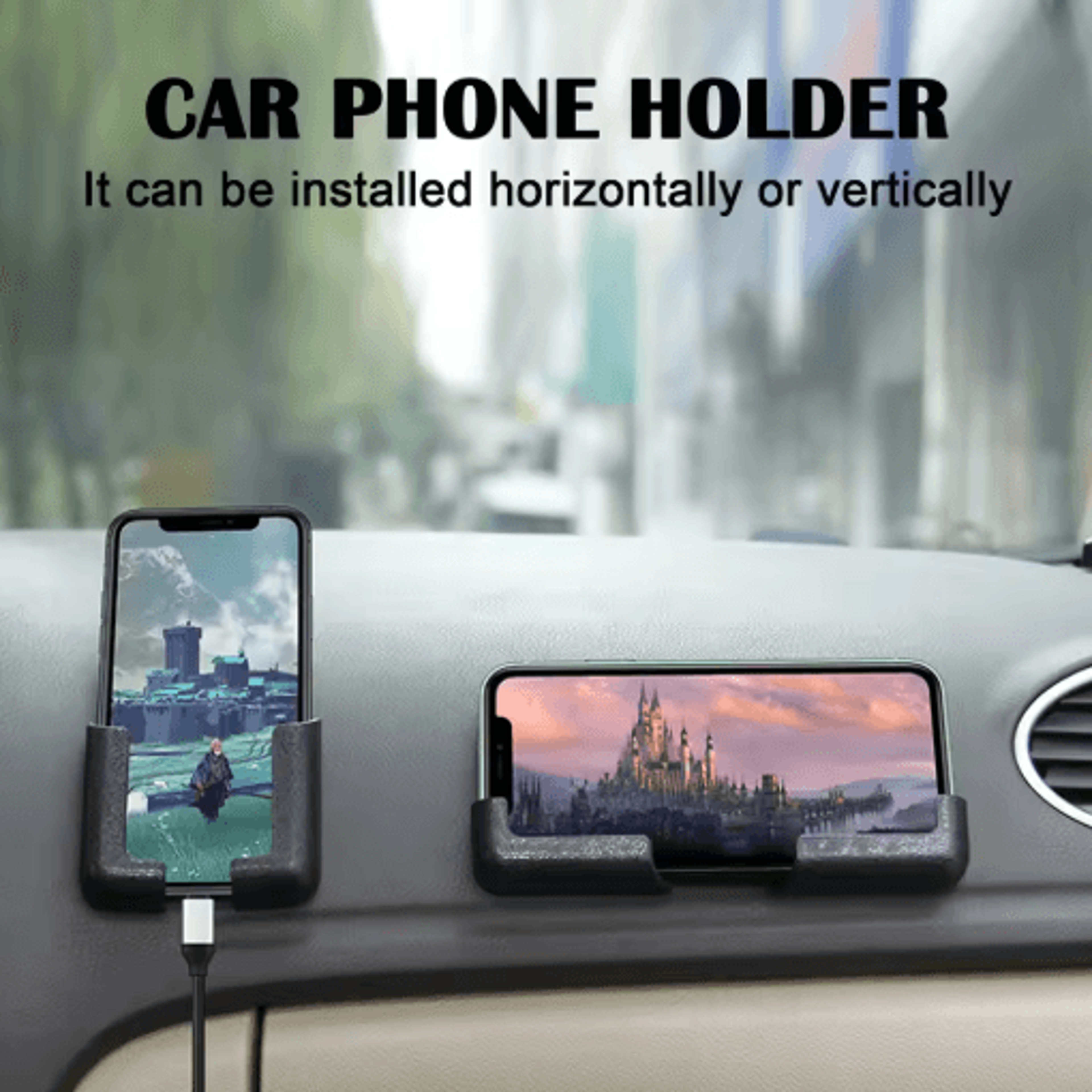 stick on car phone holder sleeve multifunctional vehicle phone mount for navigation