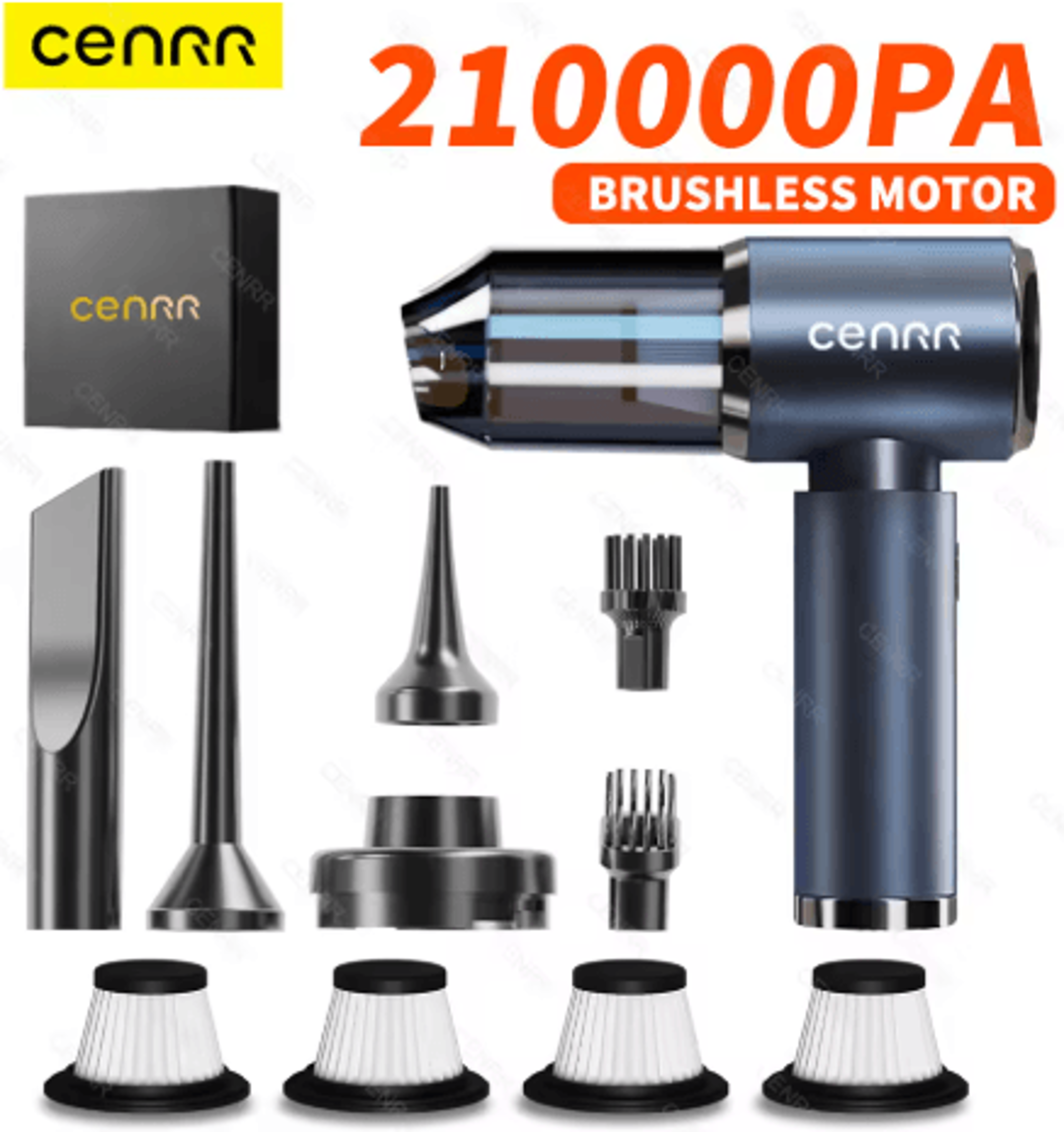 cenrr car vacuum cleaner strong suction powerful cordless wireless cleaner