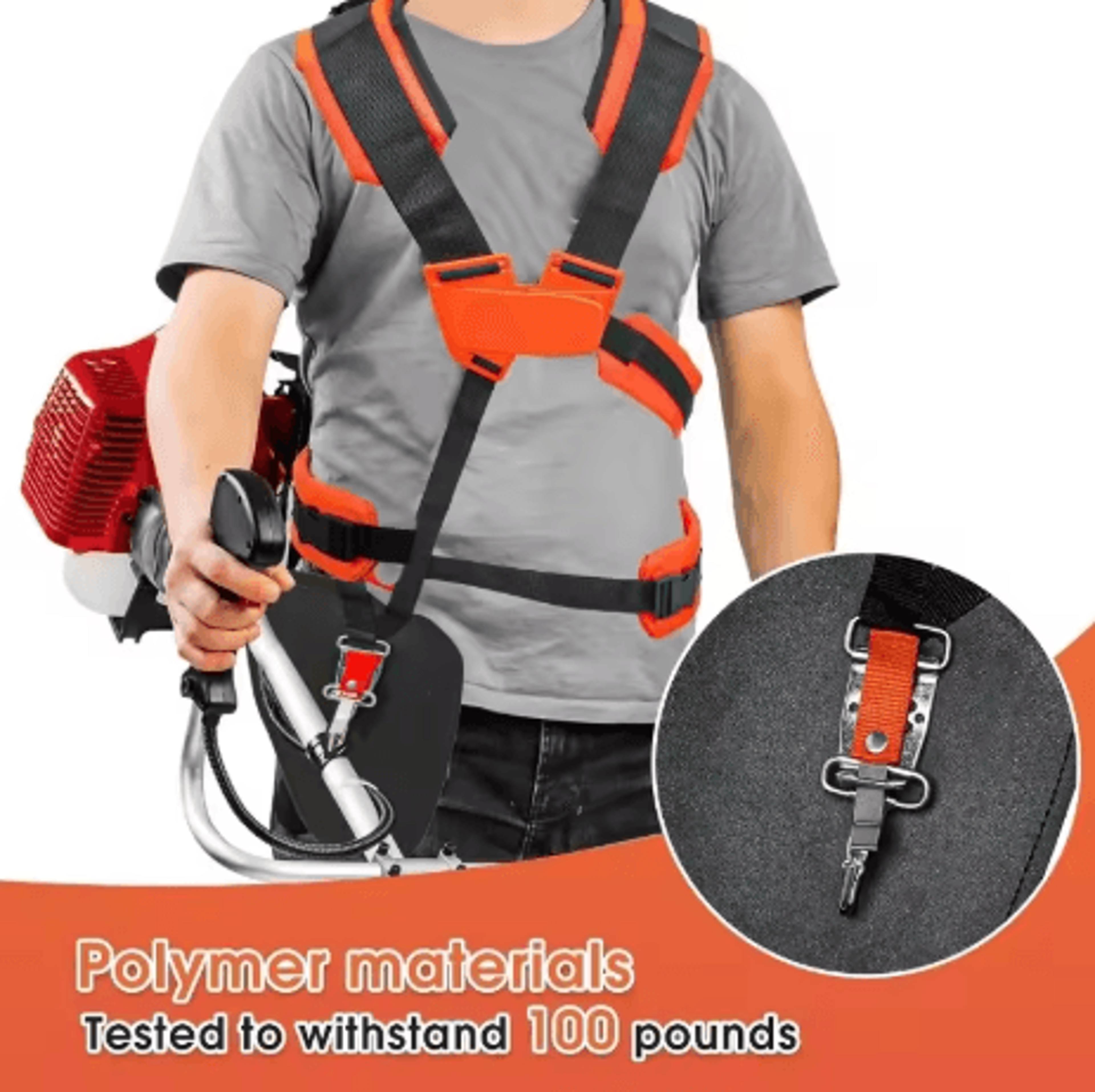 double shoulder trimmer strap thickened padded harness for weed eater and grasscutter
