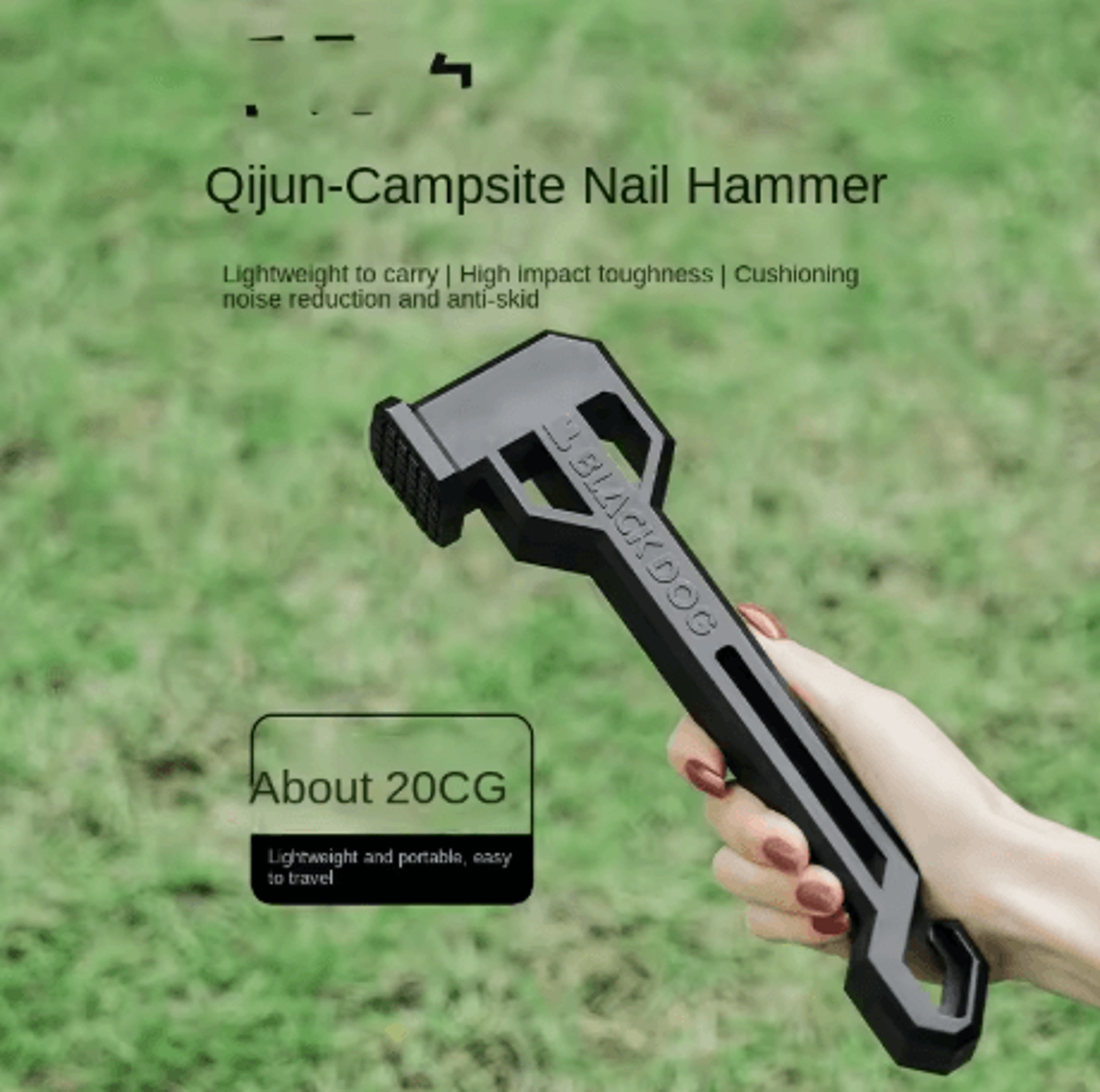 camping tent hammer lightweight anti slip ground nail hammer with peg puller
