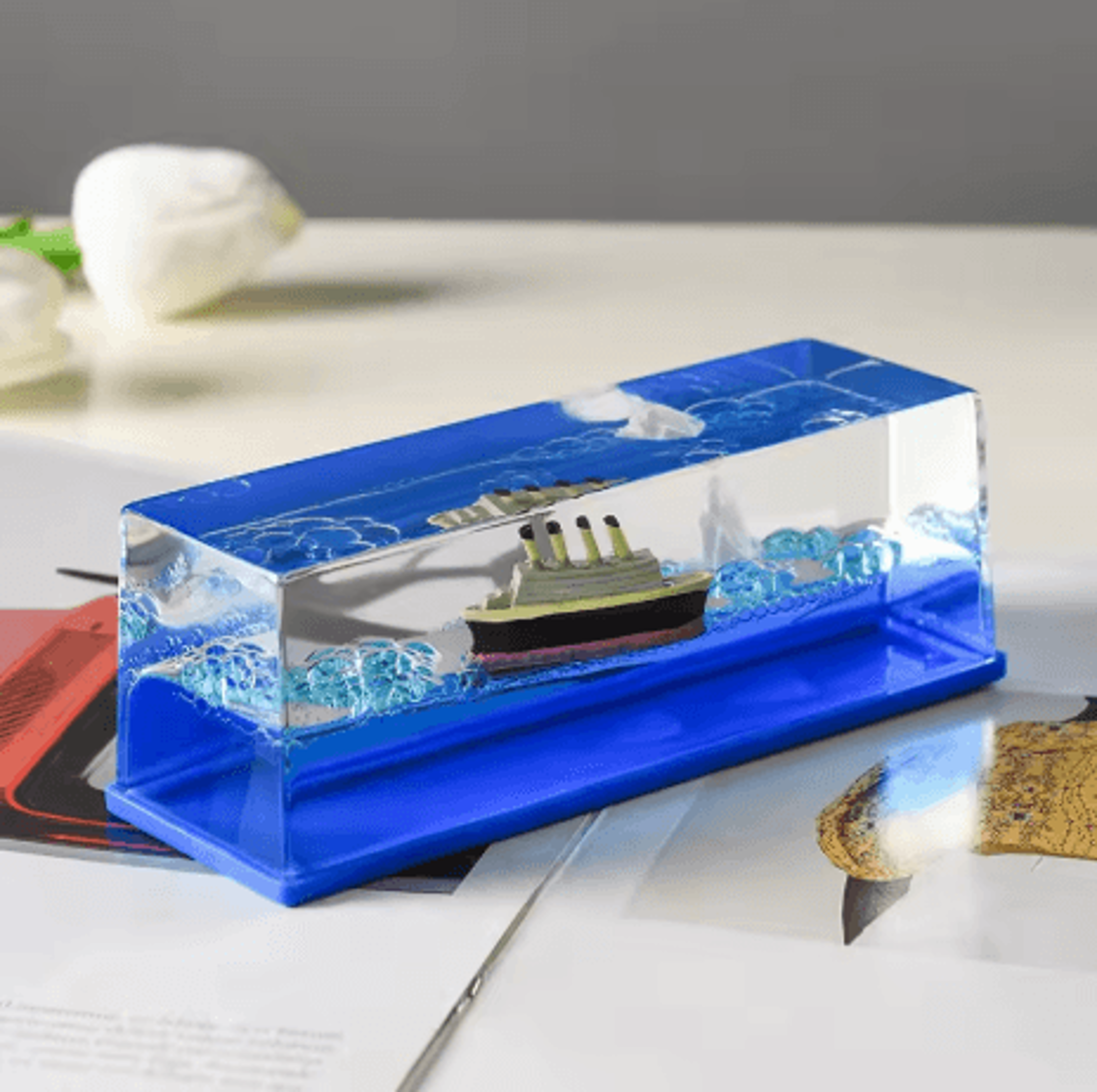 titanic cruise ship drift bottle ornament desktop decorative ship in a bottle gift