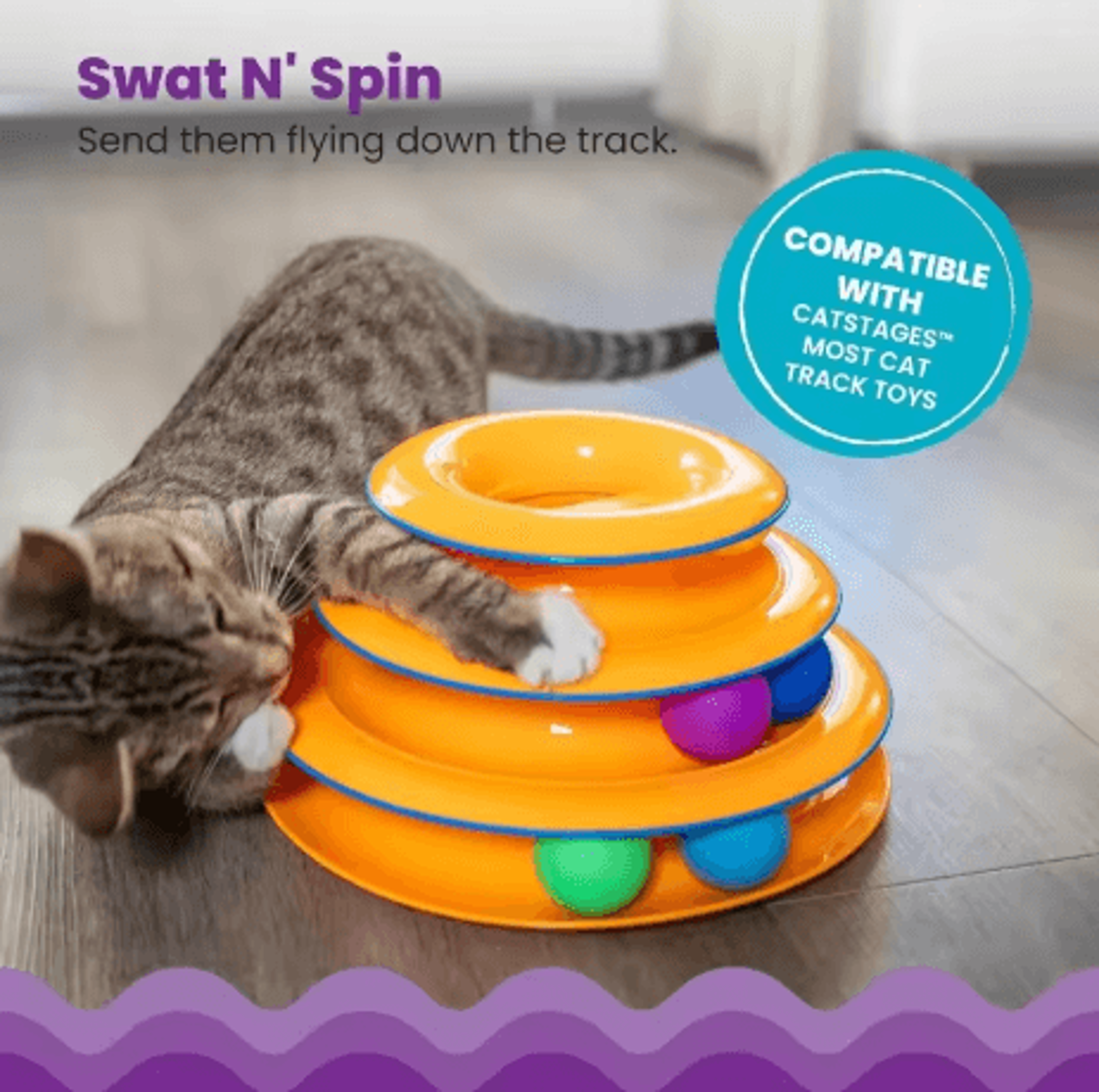 four layer turntable cat toy interactive intelligence training track tower with rotating balls