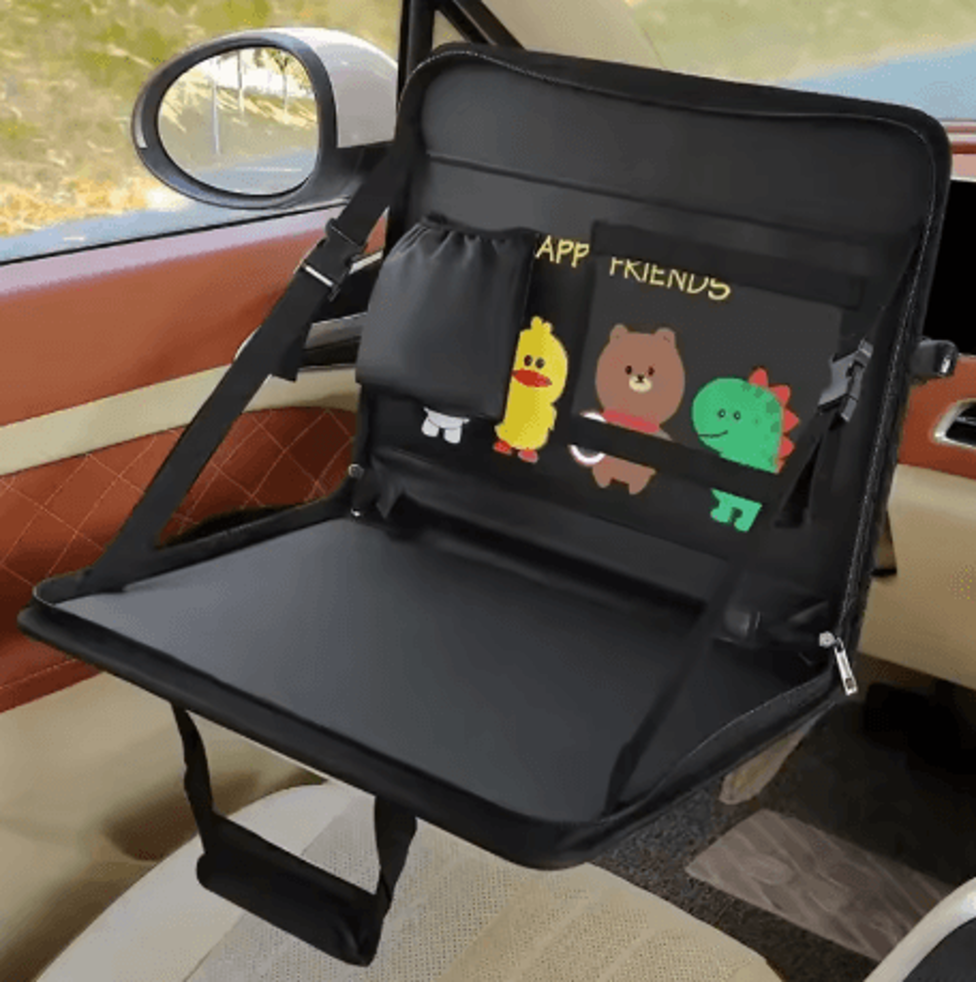 folding car steering wheel tray multi functional in car table and storage for front and back seat