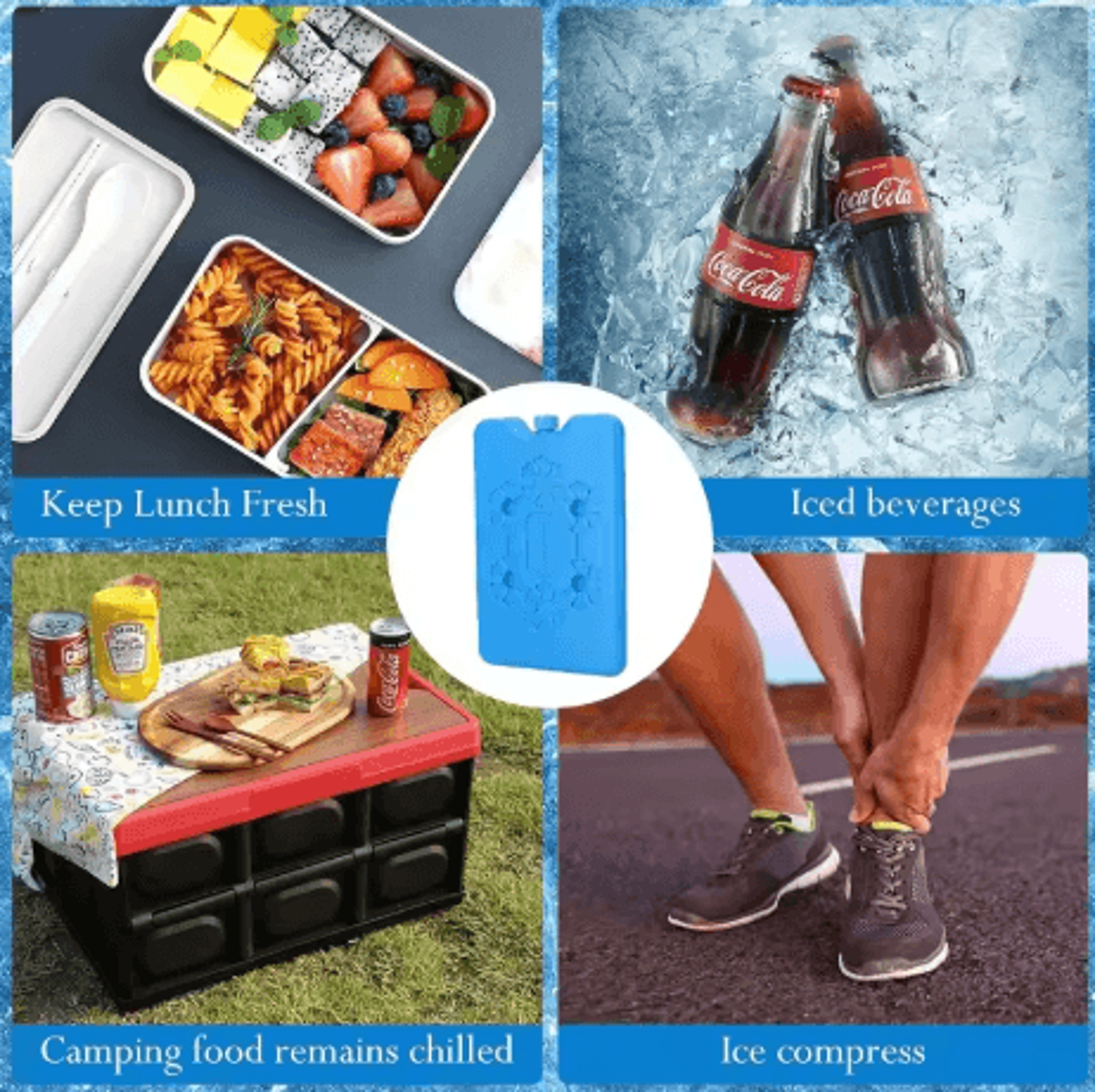 4 pack long lasting ice packs slim reusable cooling packs for lunch boxes and breast milk bags