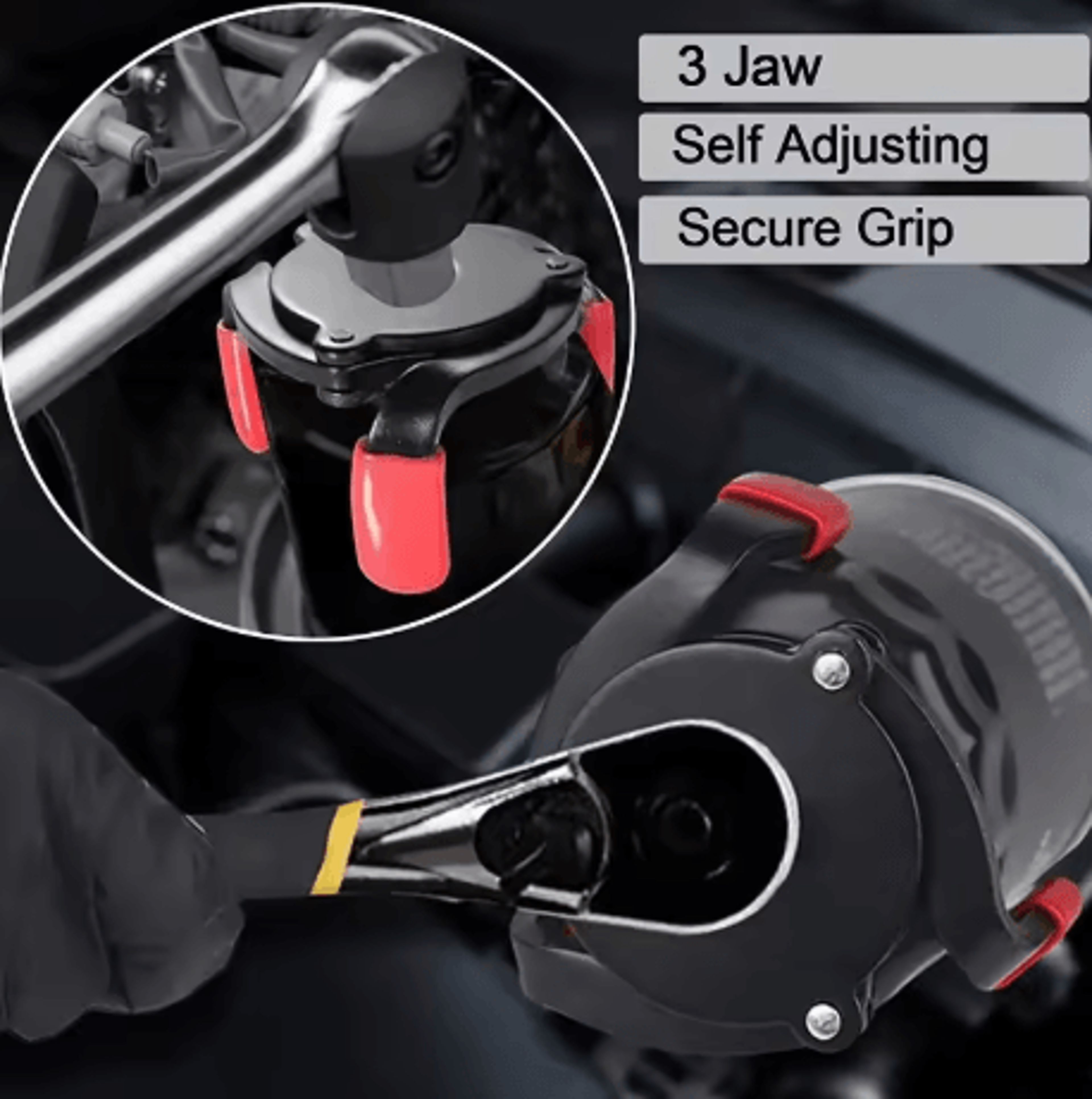 universal 3 jaw oil filter remover adjustable oil filter wrench tool for auto repair