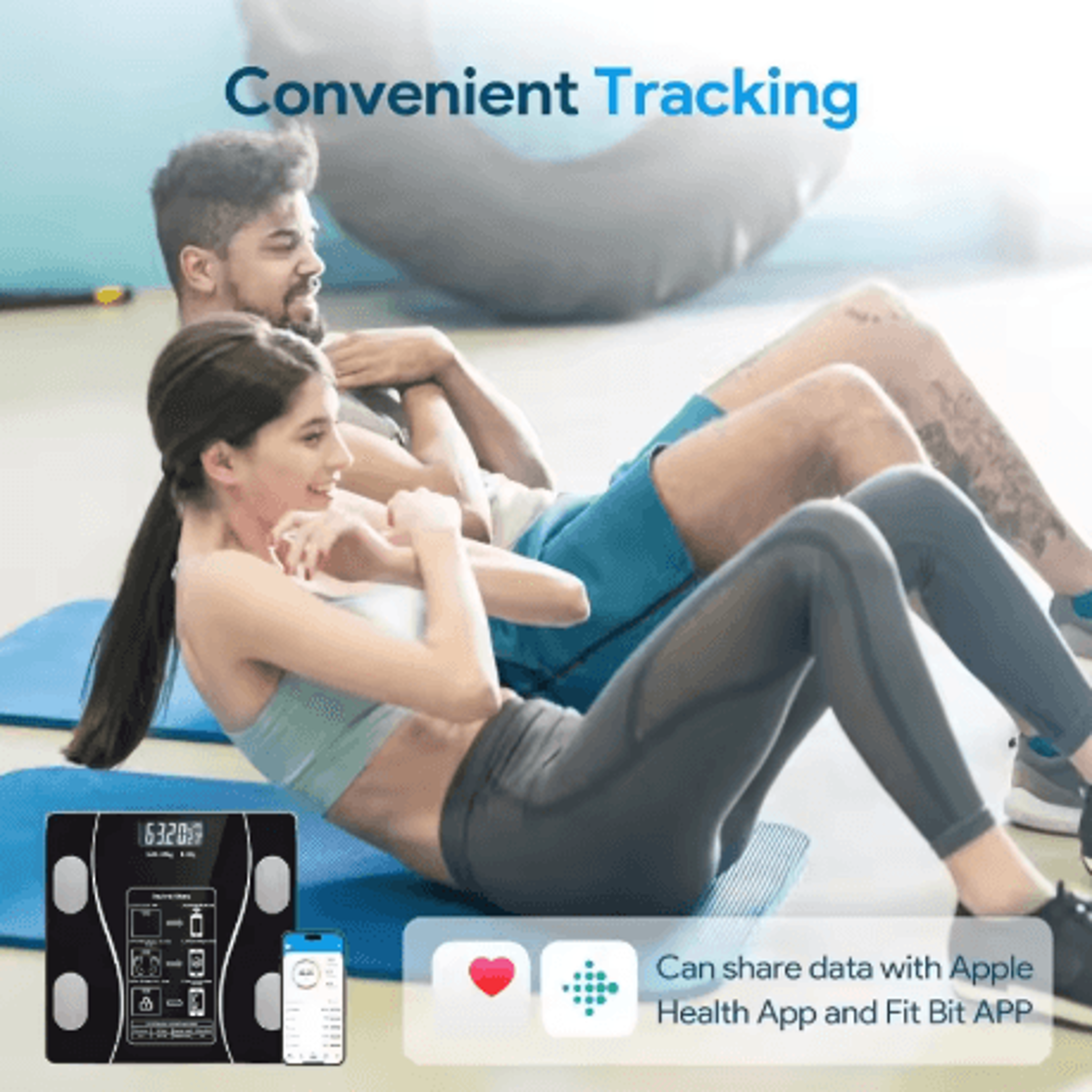 smart body fat scale with led display usb rechargeable digital body composition analyzer with app