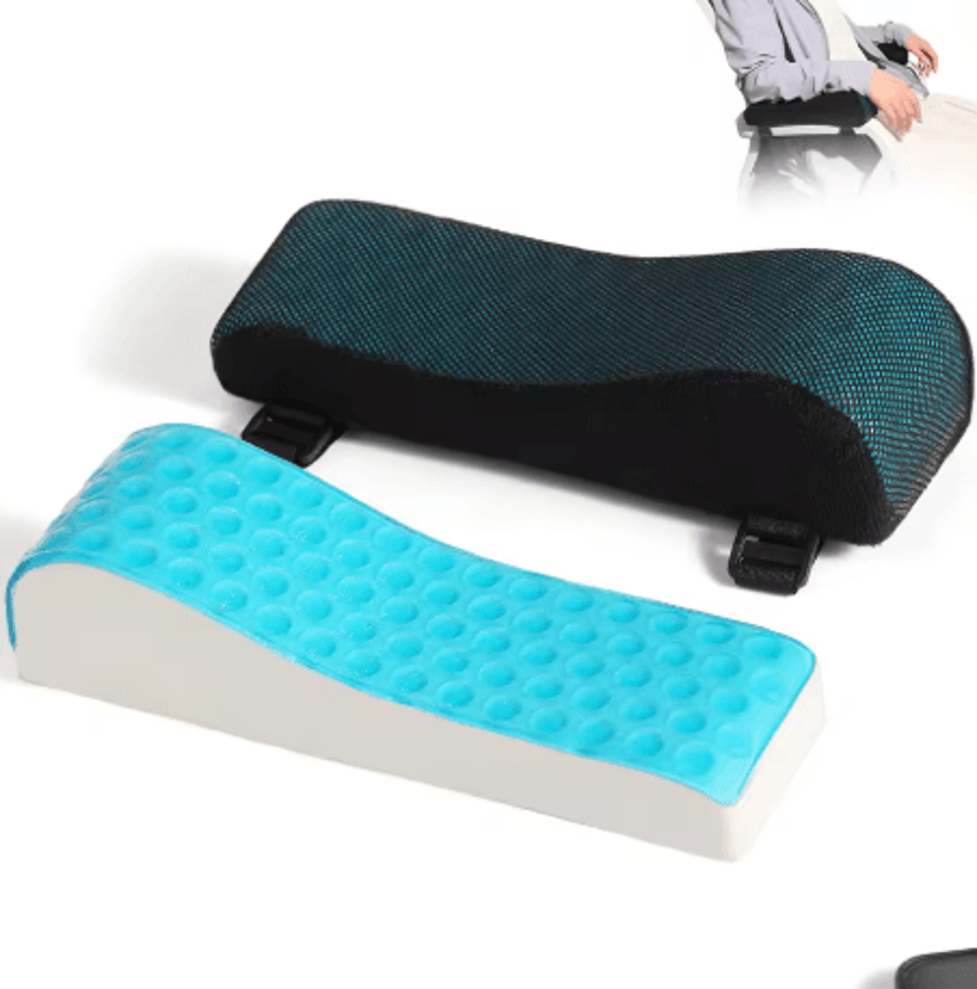2pcs memory gel armrest pads ergonomic elbow and hand rest cushions for office car and gaming chairs