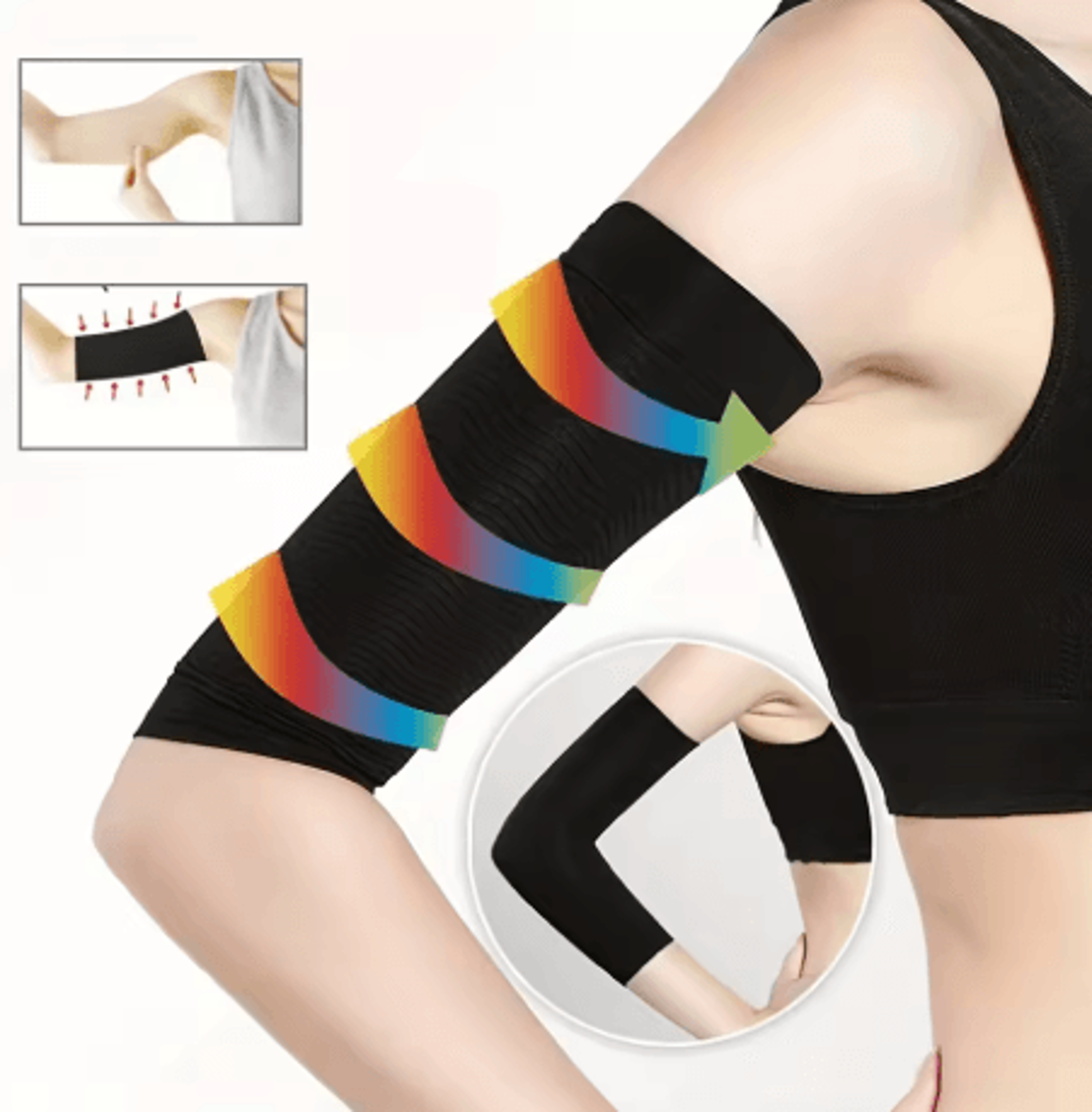 knitted compression arm sleeve elastic shaping and beauty support sleeve