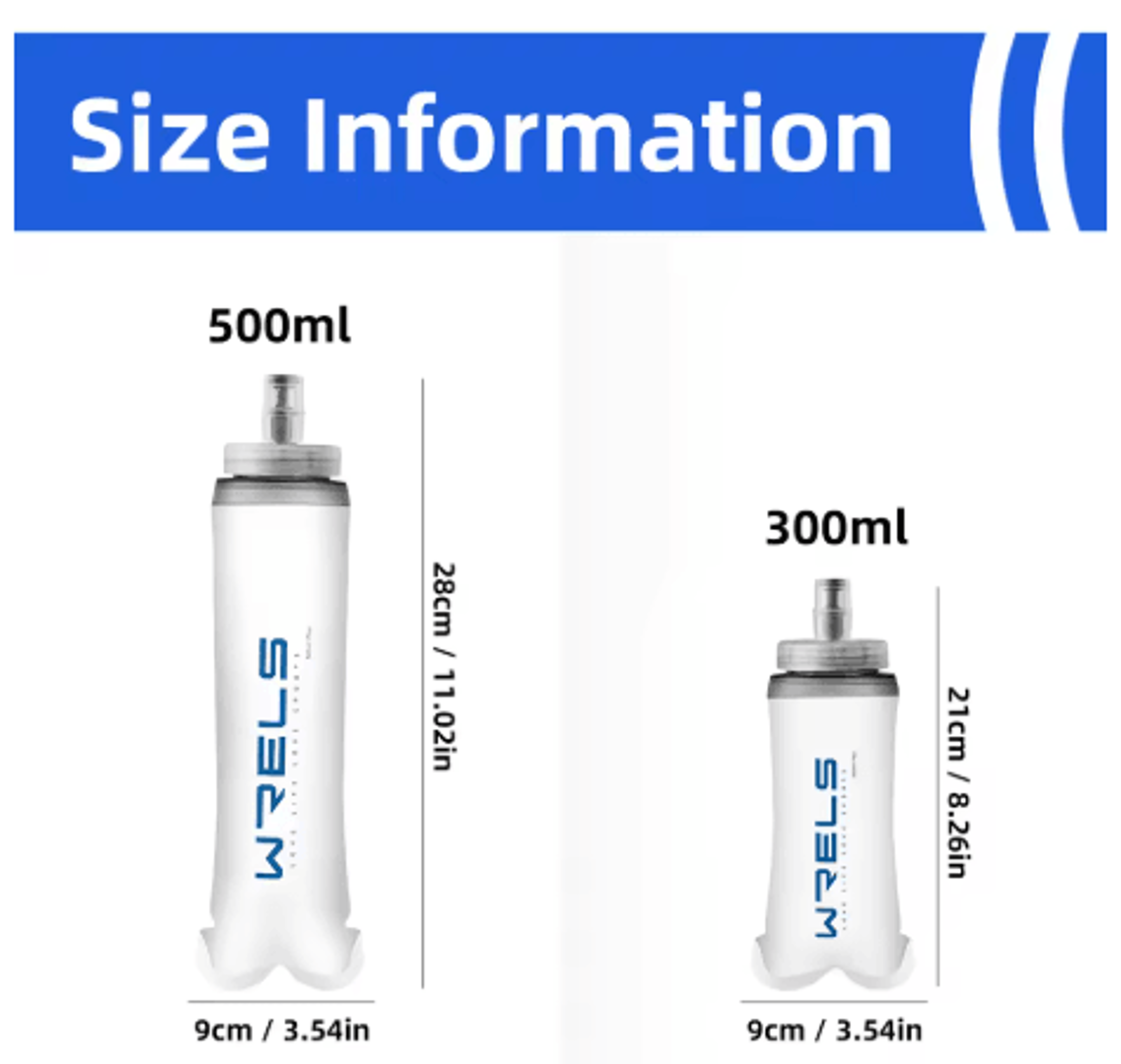 collapsible soft water bottle large caliber sports flask for cycling hiking and running