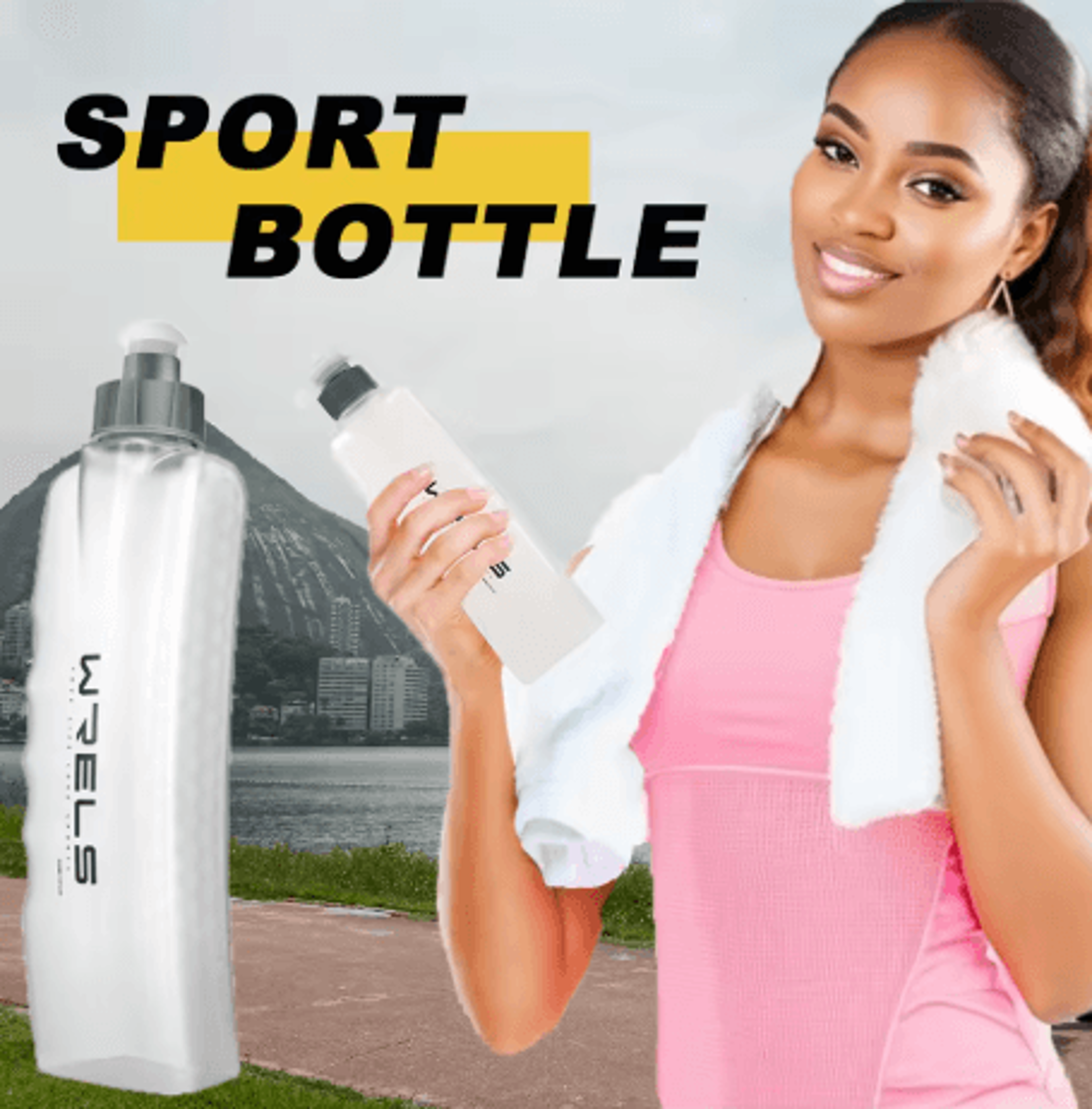 upgraded curved easy grip sports water bottle ergonomic fitness bottle for running and cycling belt packs