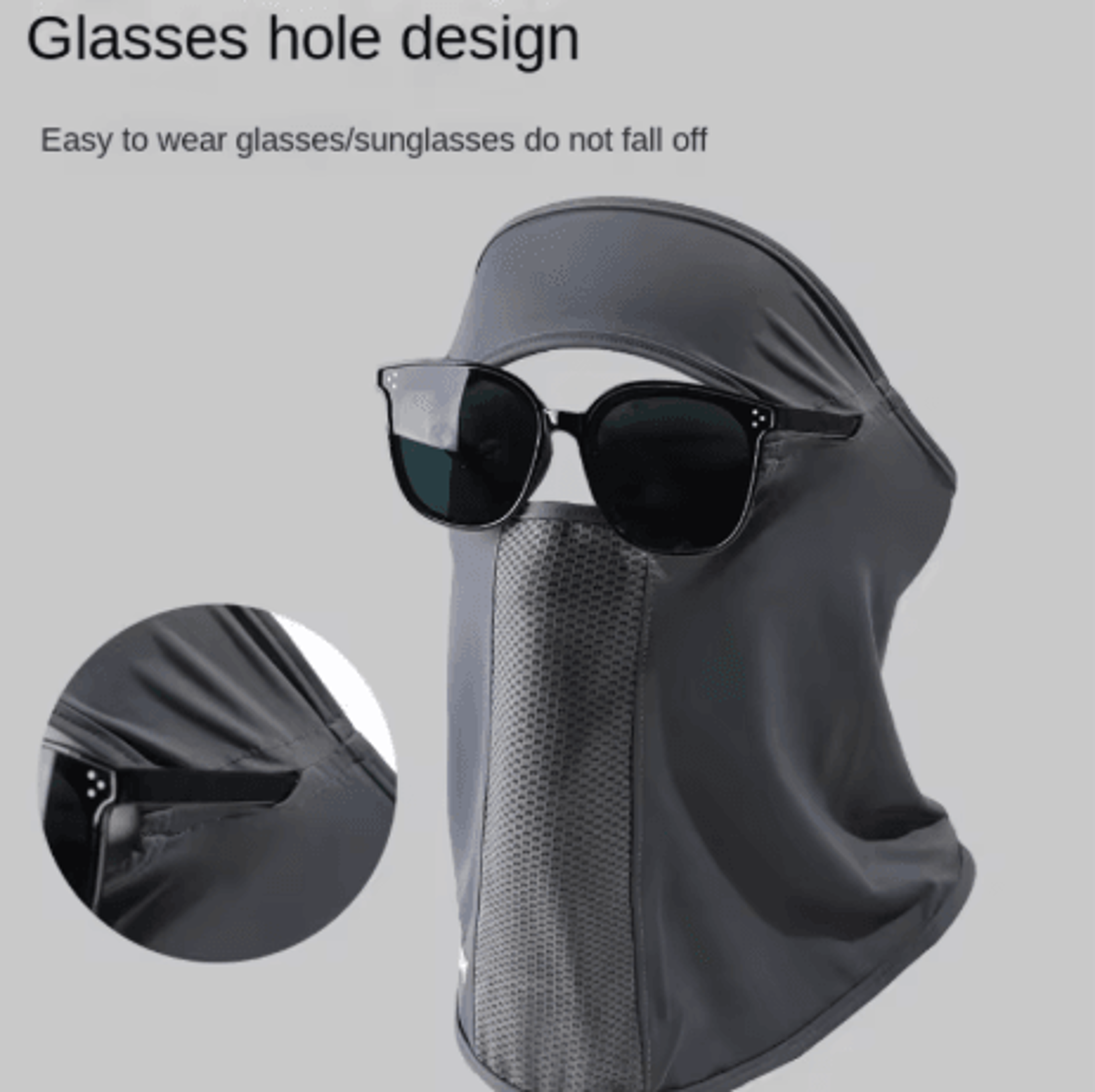 facial gini summer sports ear cord scarves mask neck protection anti uv ice silk sunscreen mask face veil with eyeglass