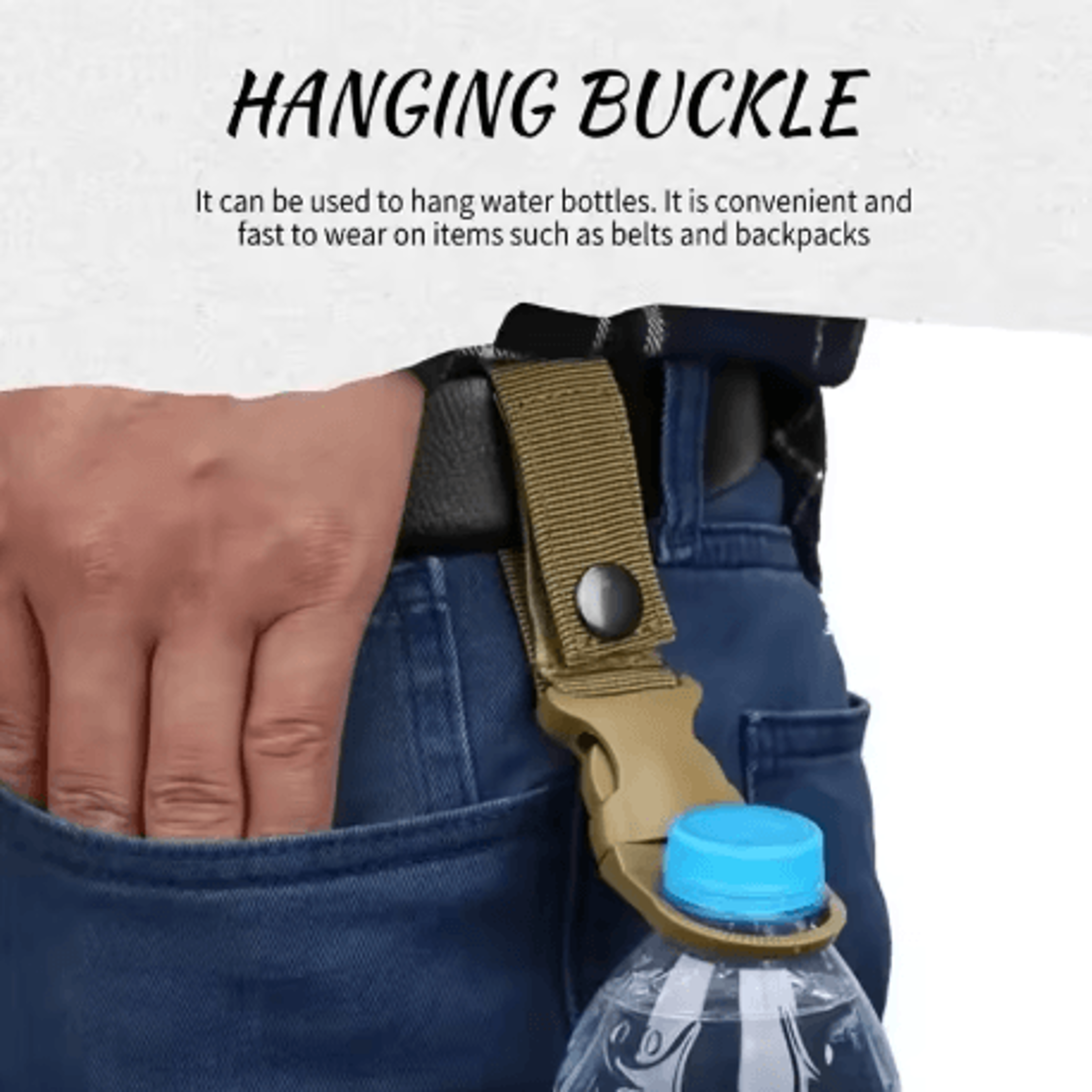 multifunction water bottle holder clip nylon webbing buckle hook carabiner for belt and backpack